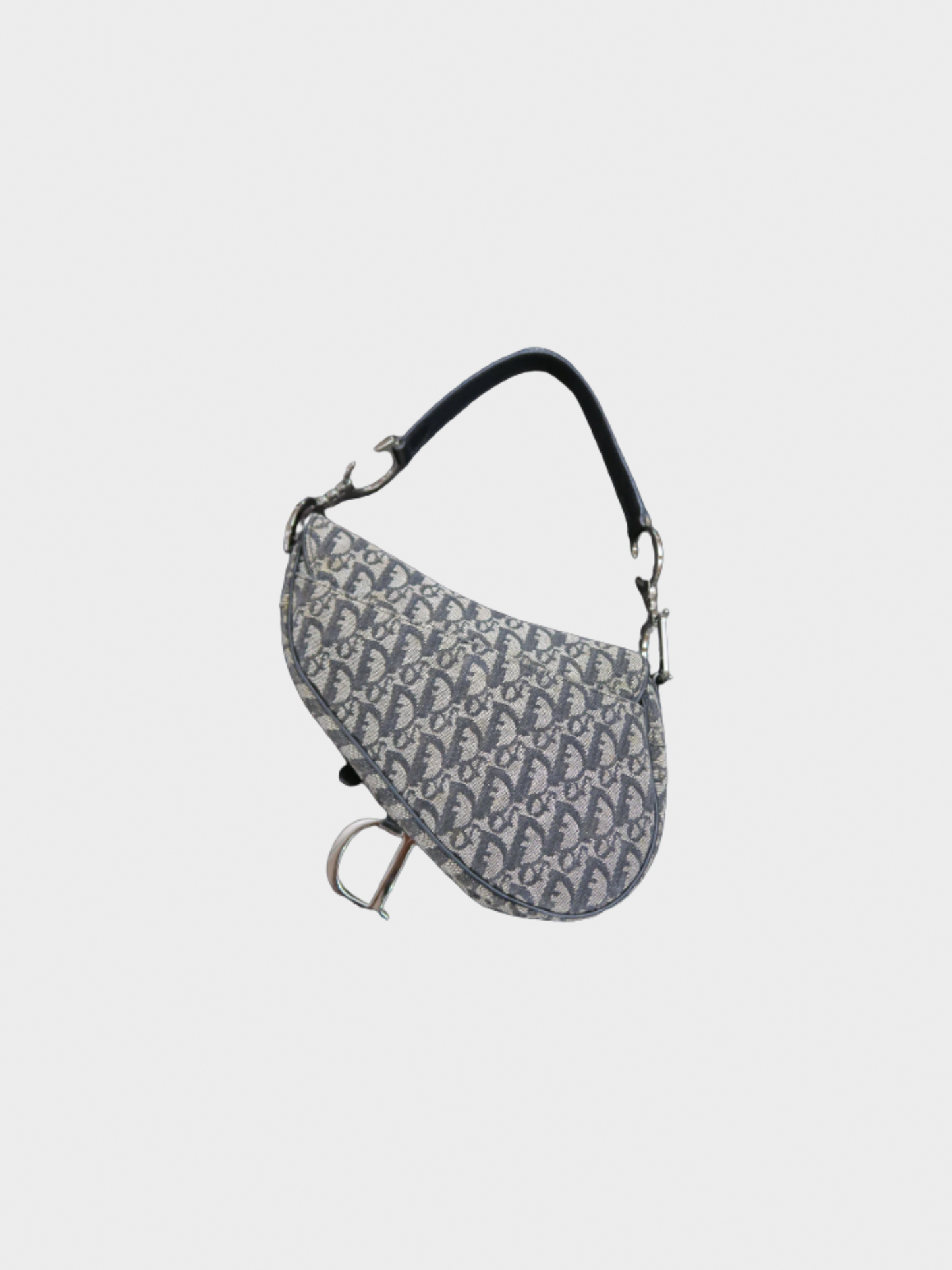 Christian Dior 2000s Navy Trotter Monogram Canvas Saddle Bag