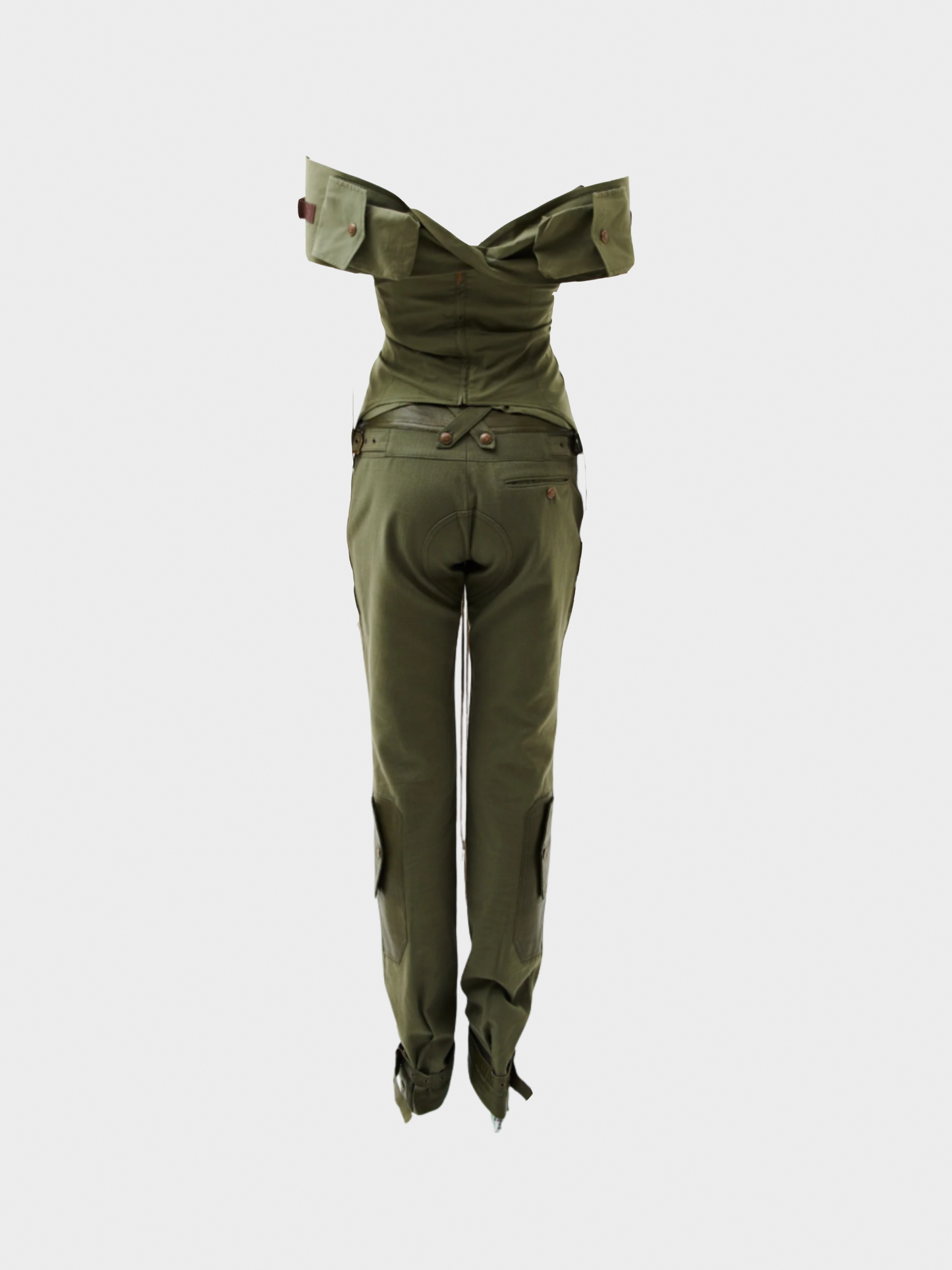 Christian Dior by John Galliano SS 2003 Military Khaki Bondage Set