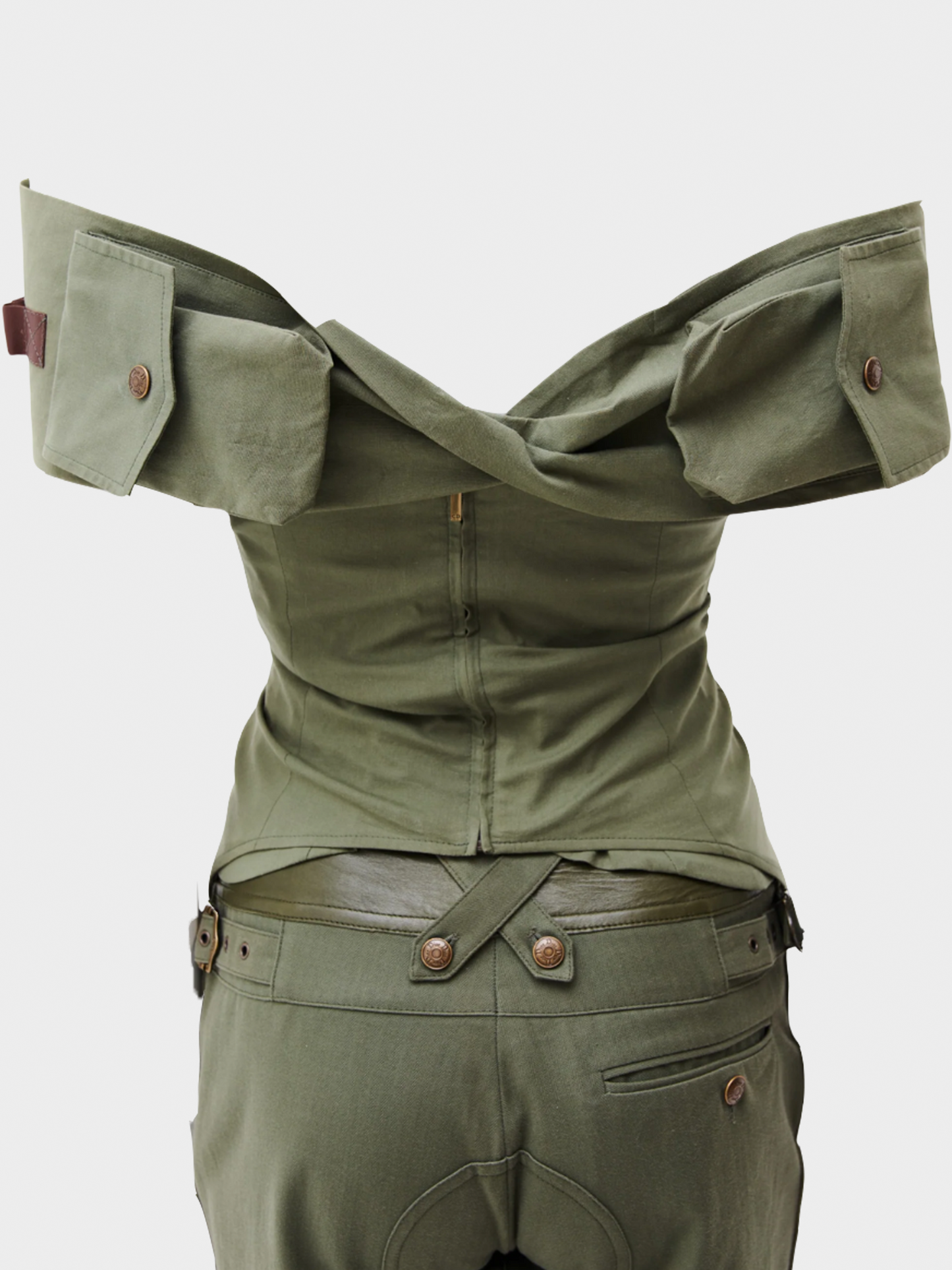 Christian Dior by John Galliano SS 2003 Military Khaki Bondage Set