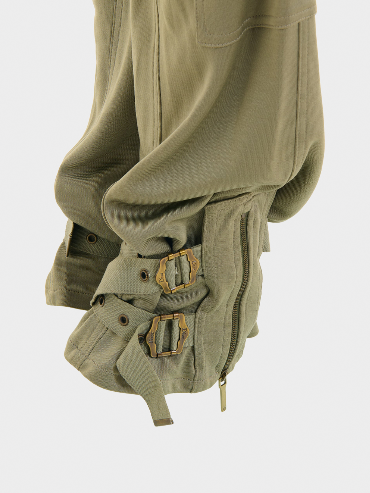 Christian Dior by John Galliano FW 2003 Khaki Cachemire Military Jacket and Cargo Pants Set