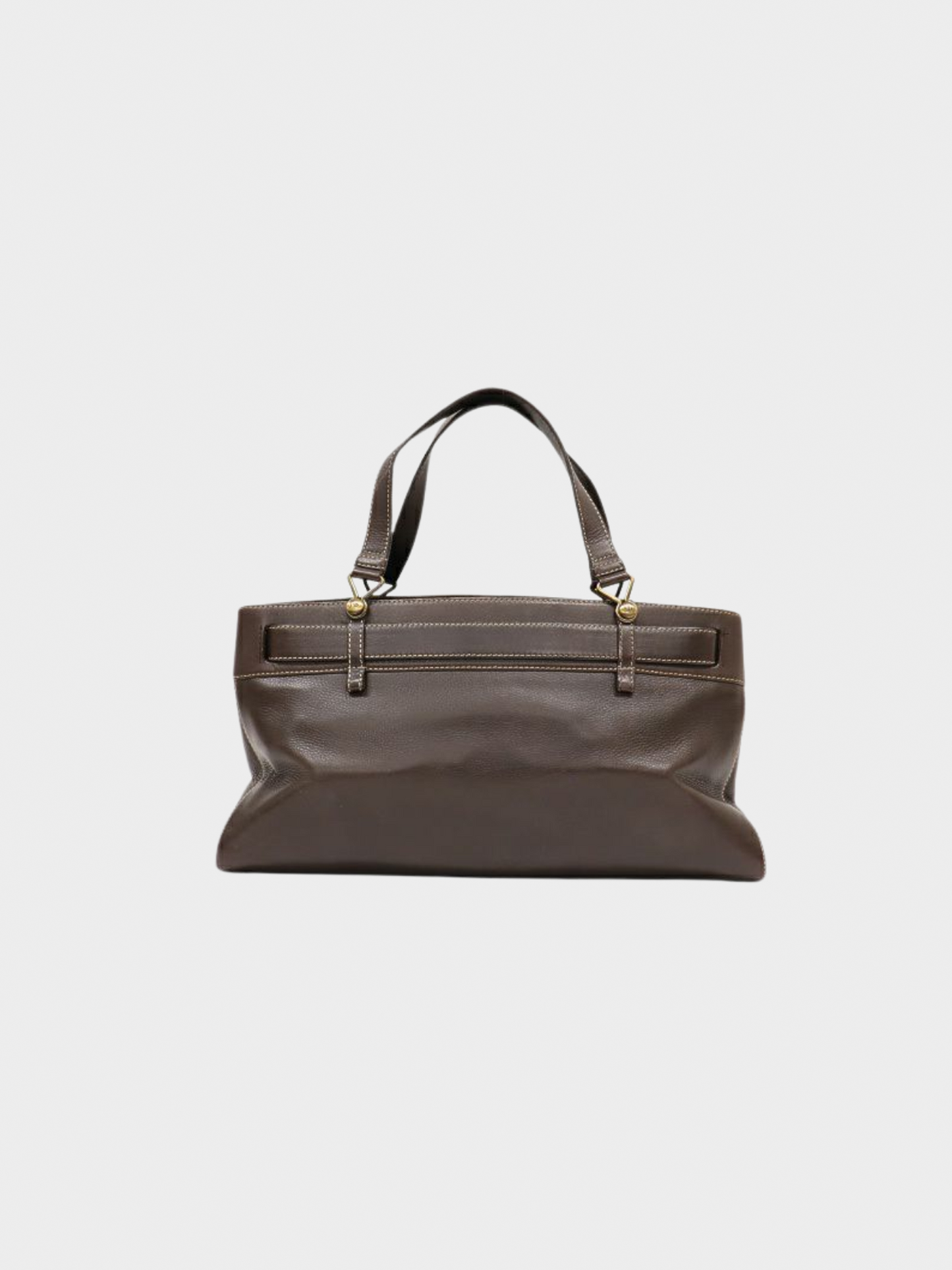 Christian Dior FW 2001 Brown Belted Leather Tote Bag