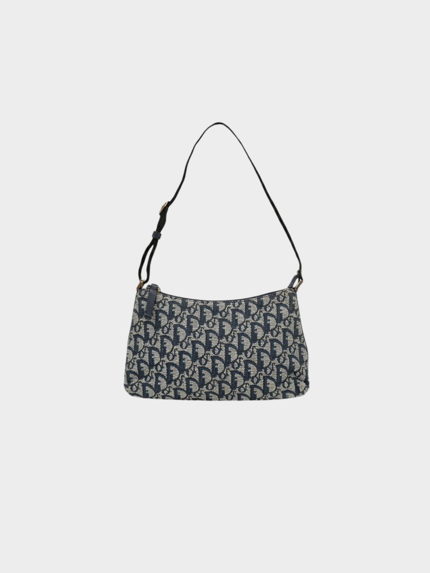 Christian Dior 2000s Navy Trotter Pattern One-Shoulder Bag