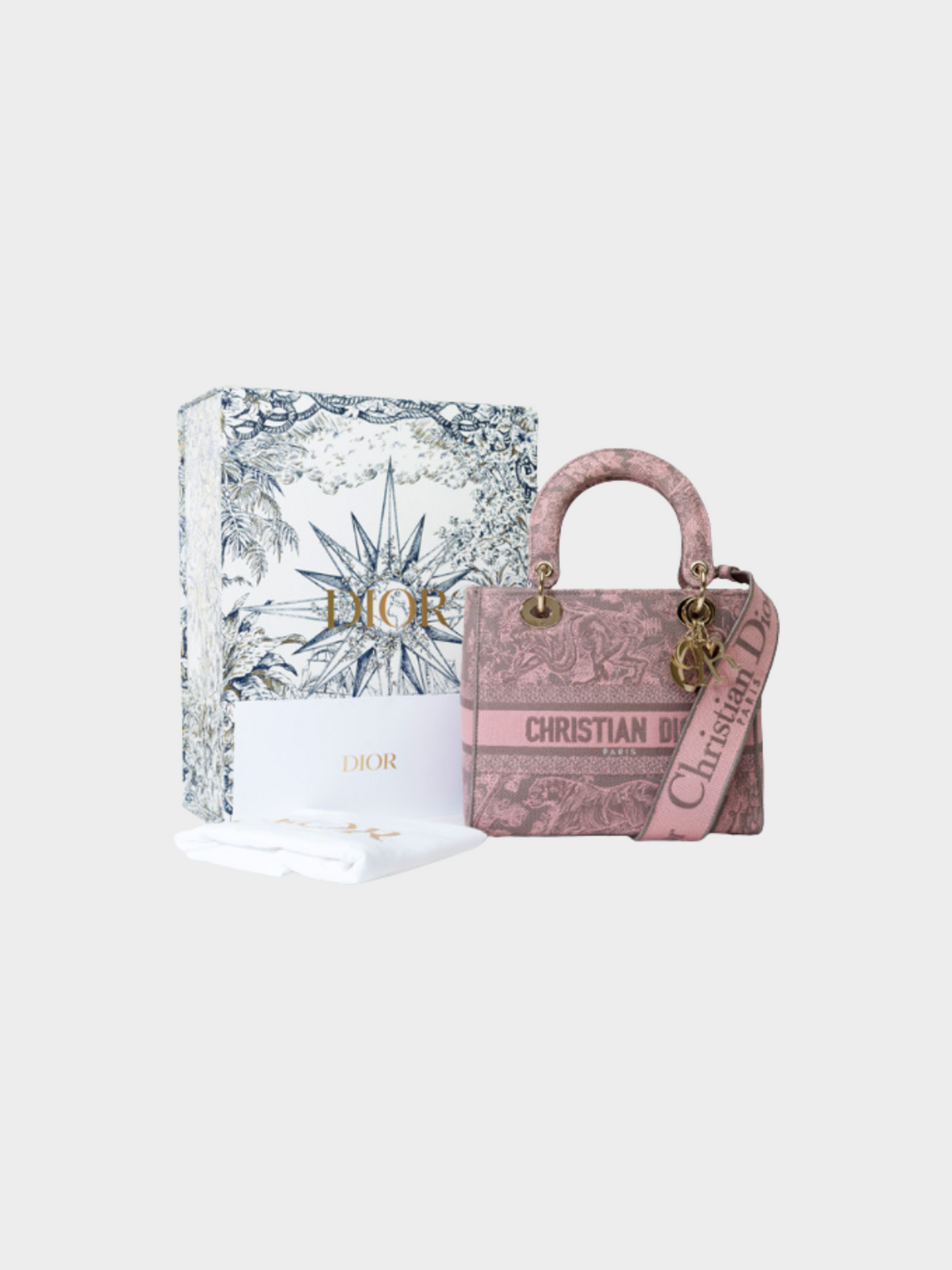 Christian Dior Cruise 2022 Lady D-lite Pink Toile de Jouy Reverse Motif Bag