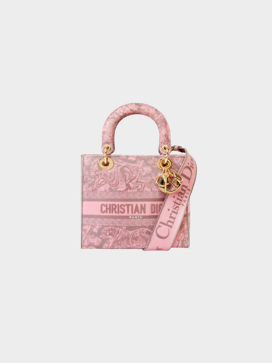 Christian Dior Cruise 2022 Lady D-lite Pink Toile de Jouy Reverse Motif Bag