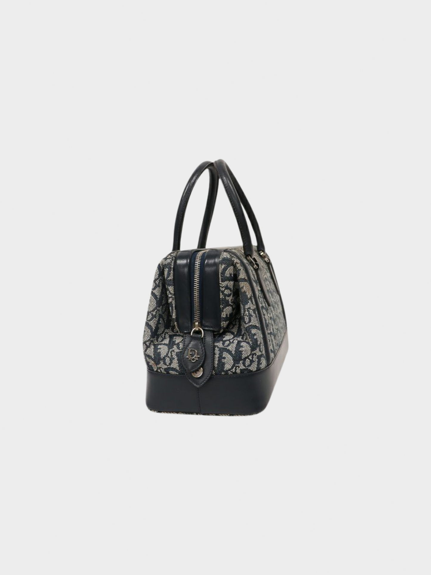 Christian Dior 2000s Navy Canvas Monogram Trotter Handbag