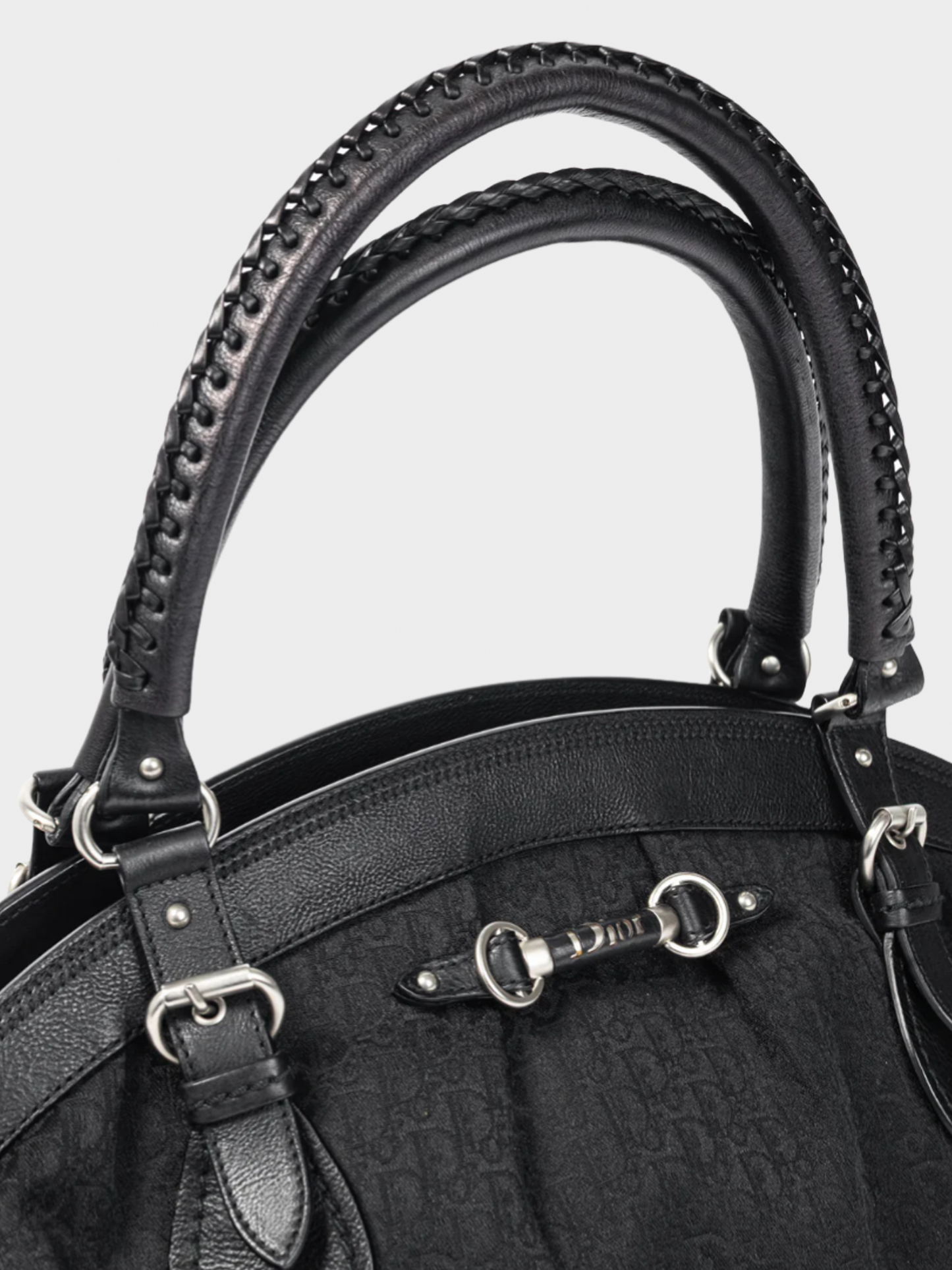 Christian Dior 2006 Black My Dior Logo-Jacquard Frame Bag