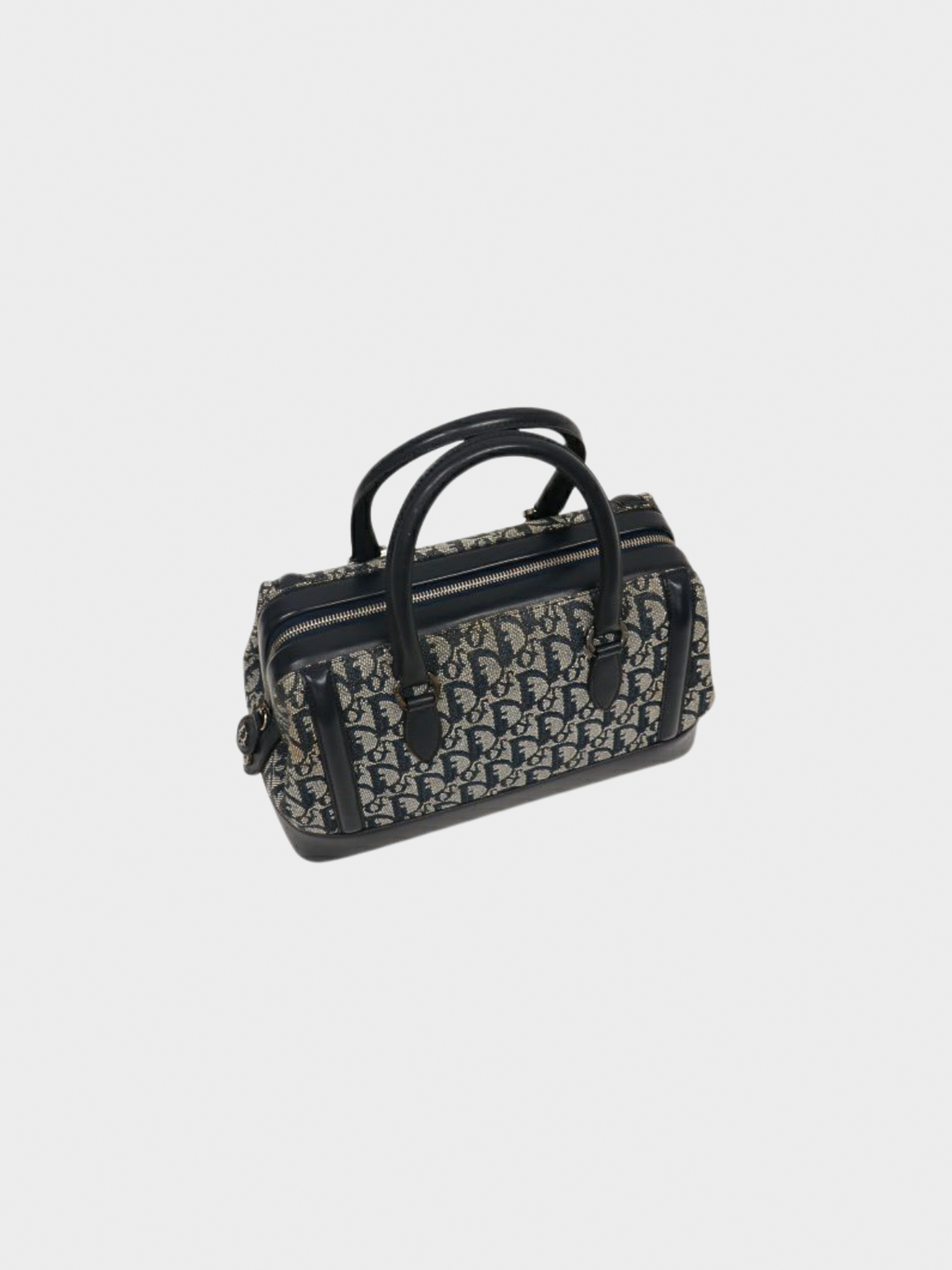 Christian Dior 2000s Navy Canvas Monogram Trotter Handbag
