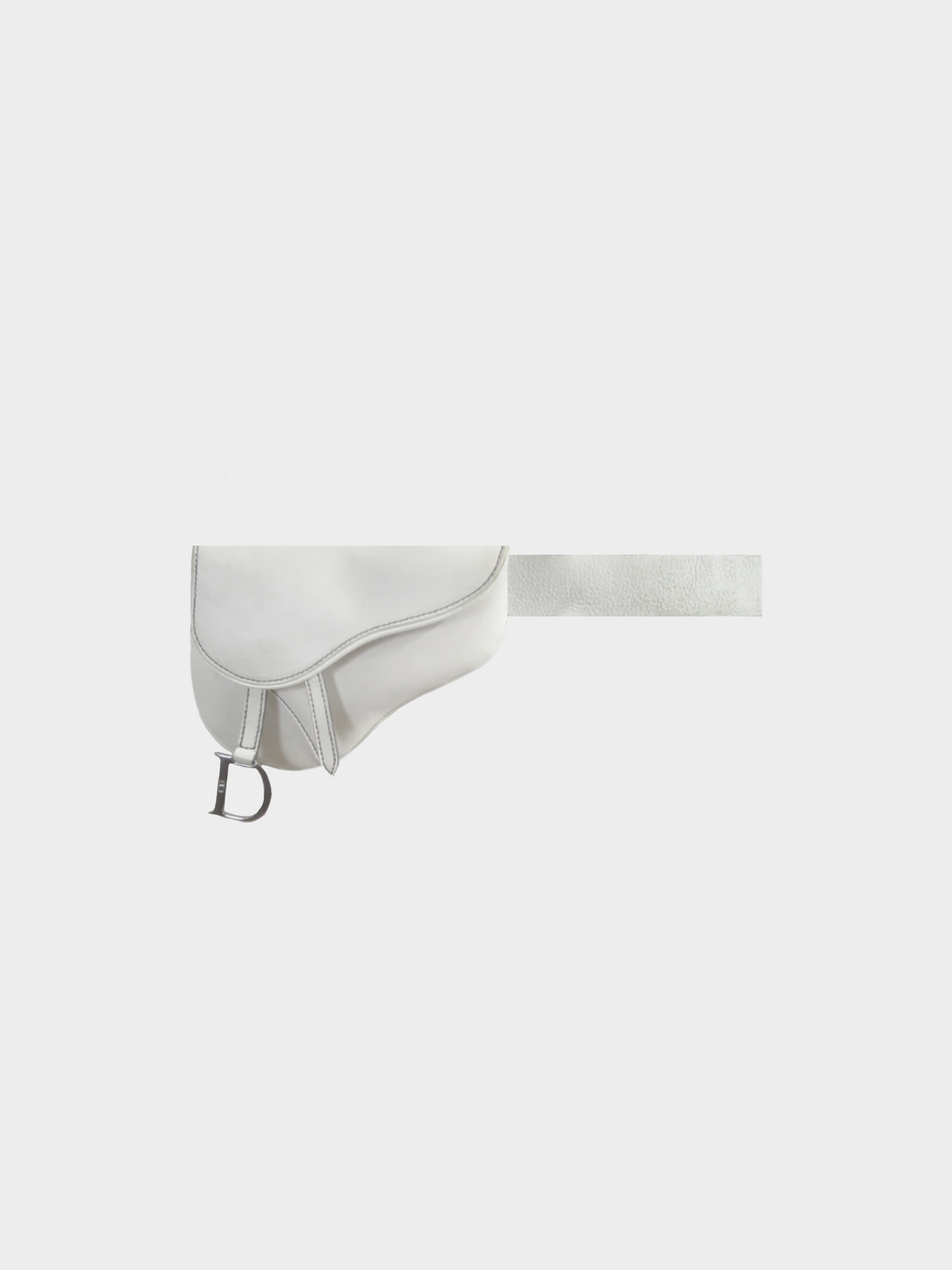 Christian Dior by John Galliano 2003 White Leather Saddle Belt Bag
