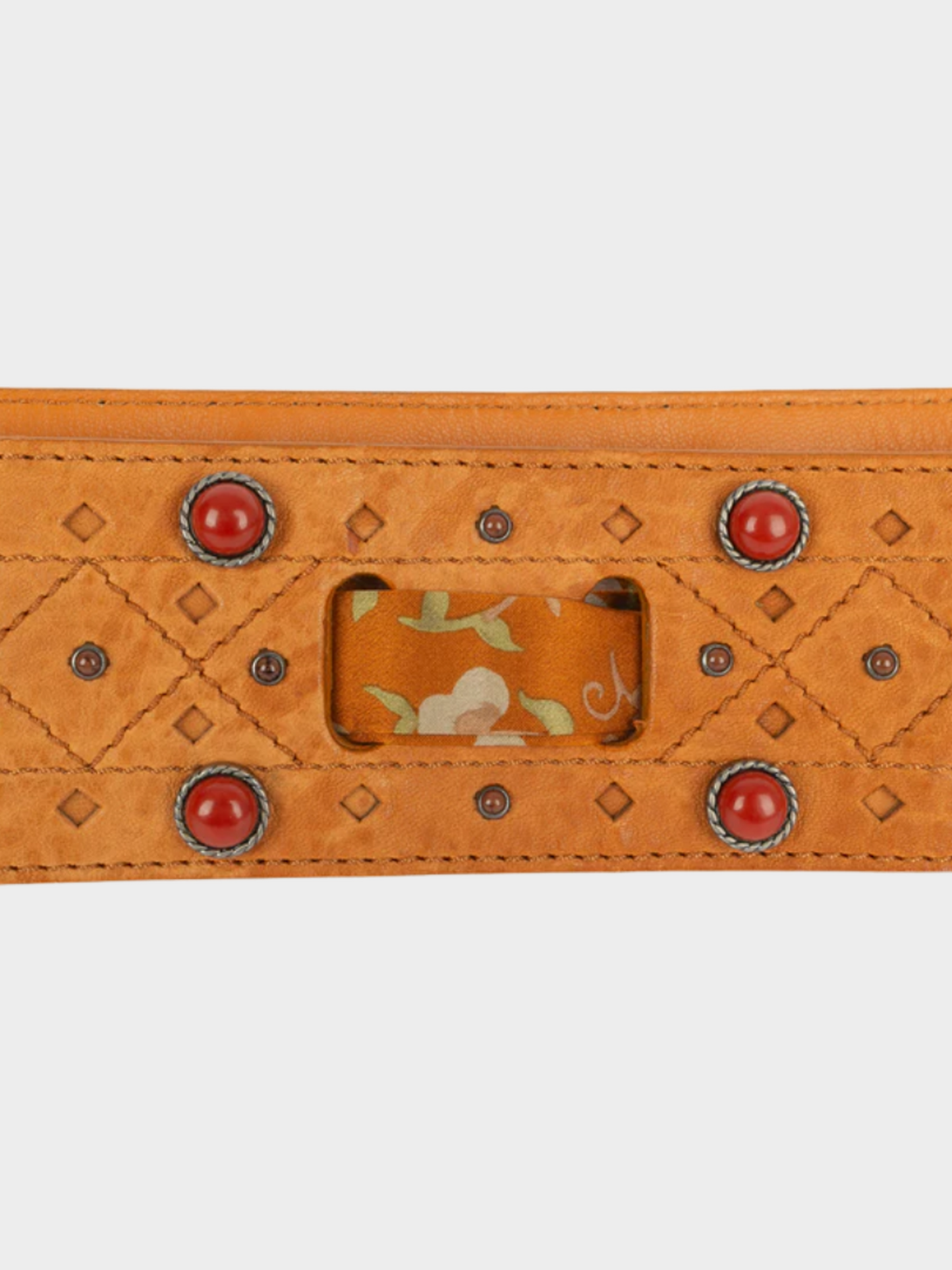 Christian Dior 2000s Brown Decorated Leather Belt