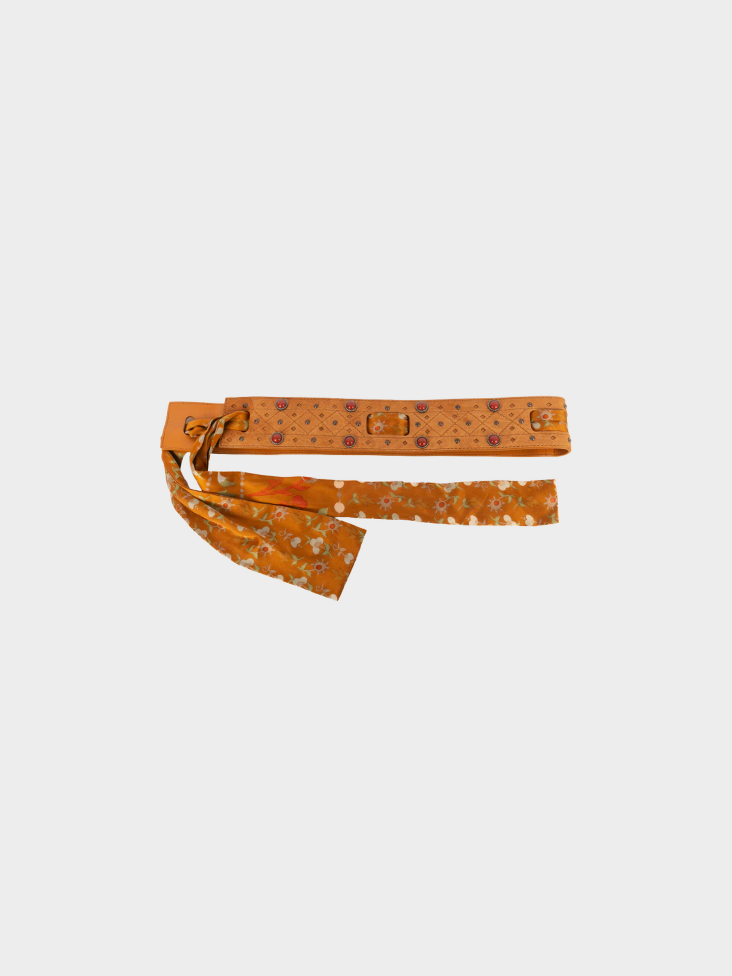 Christian Dior 2000s Brown Decorated Leather Belt