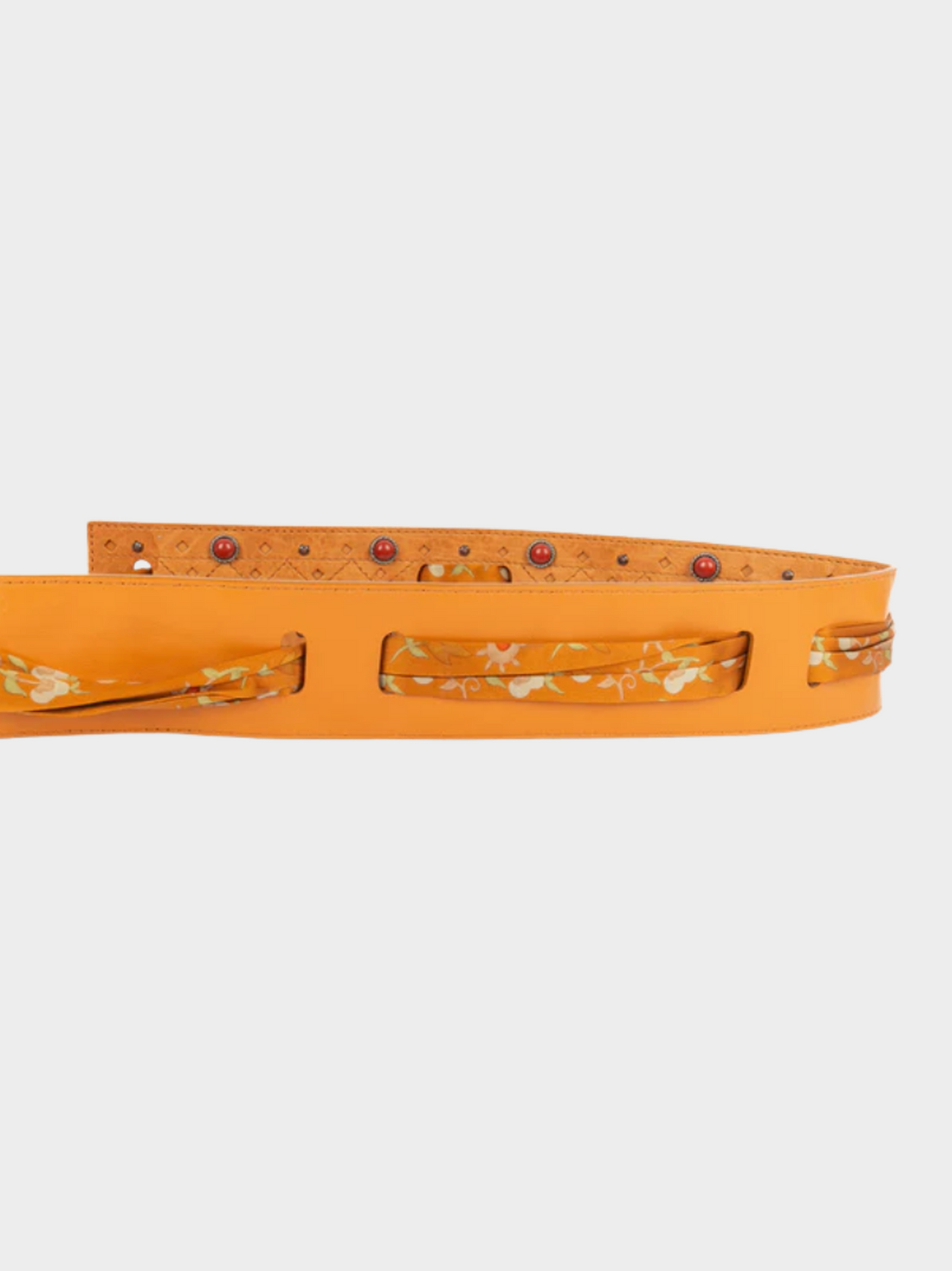 Christian Dior 2000s Brown Decorated Leather Belt