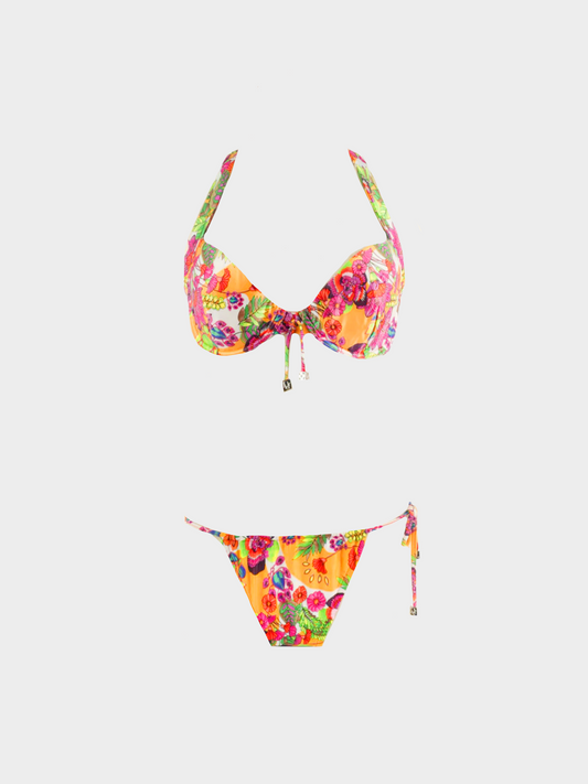 Christian Dior by John Galliano 2000s Gambles Multicoloured Floral Print Two-piece swimsuit