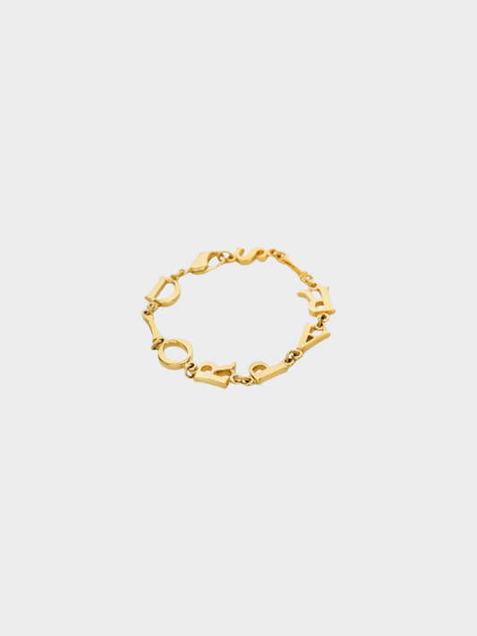 Christian Dior 2000s Gold Metal Logo Bracelet