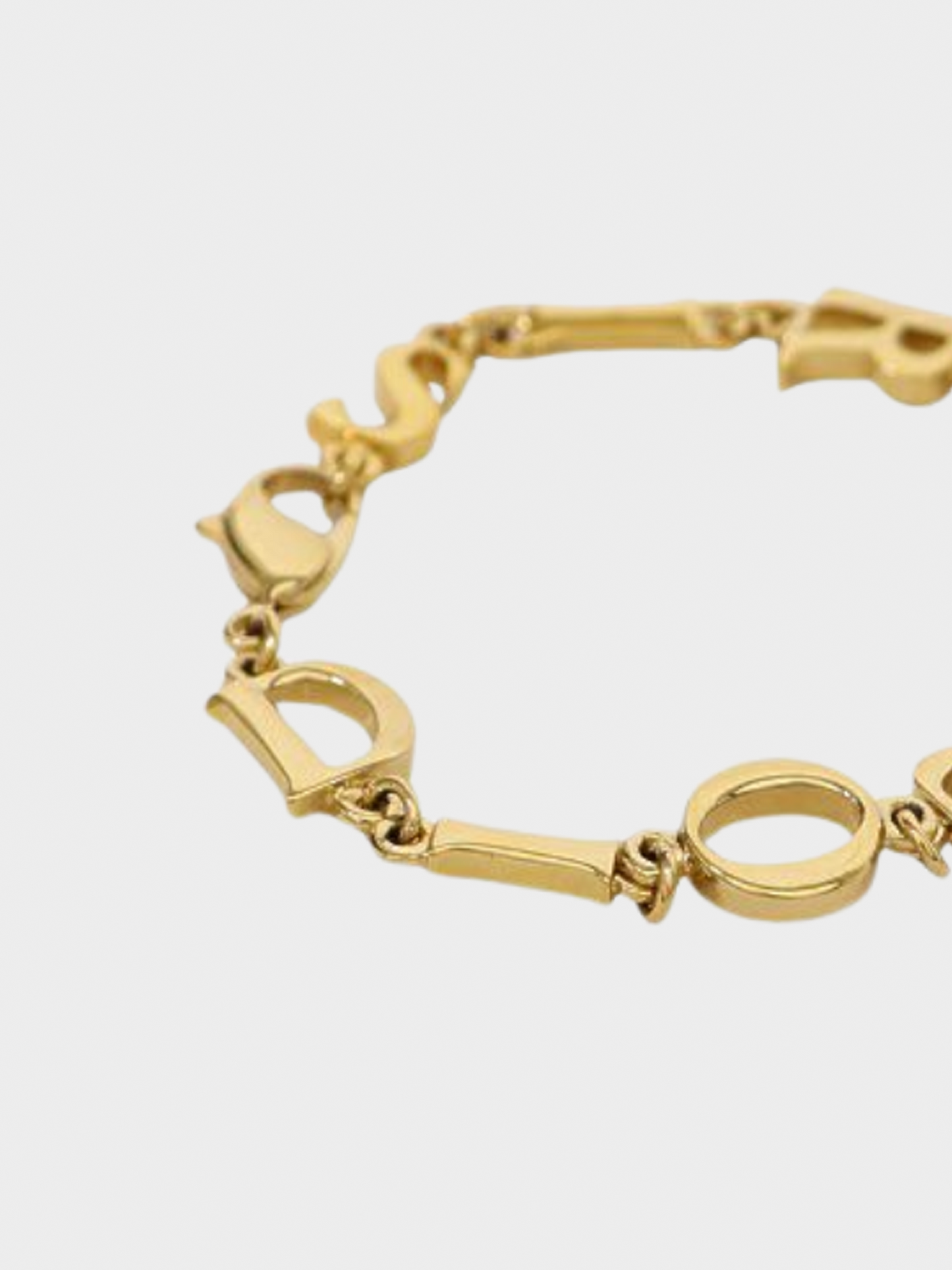 Christian Dior 2000s Gold Metal Logo Bracelet
