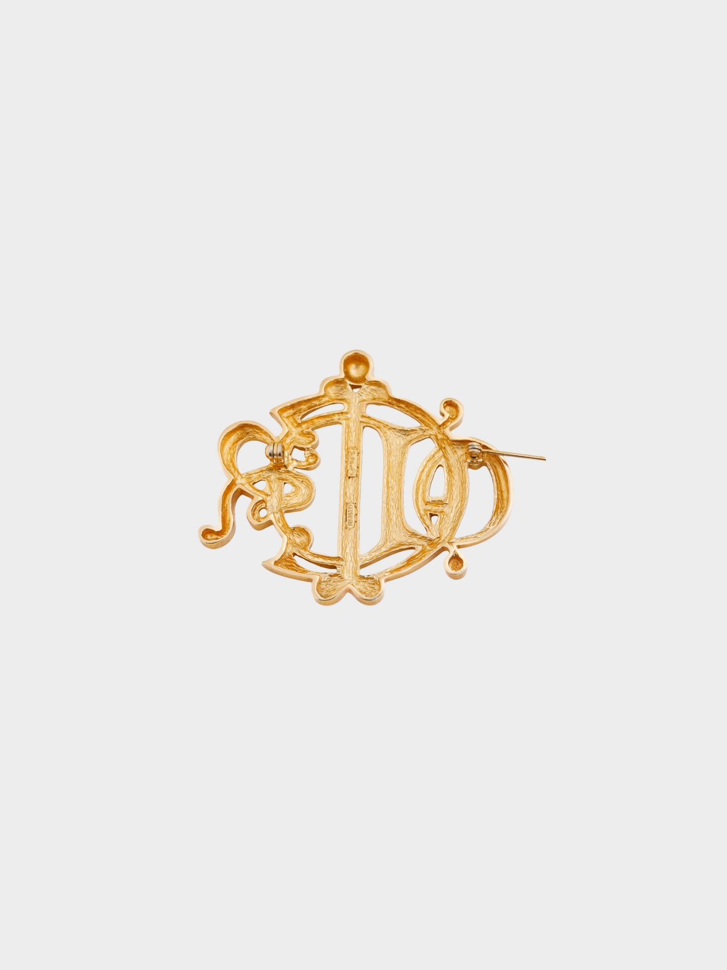 Christian Dior 1970s Gold-Tone Insignia Brooch