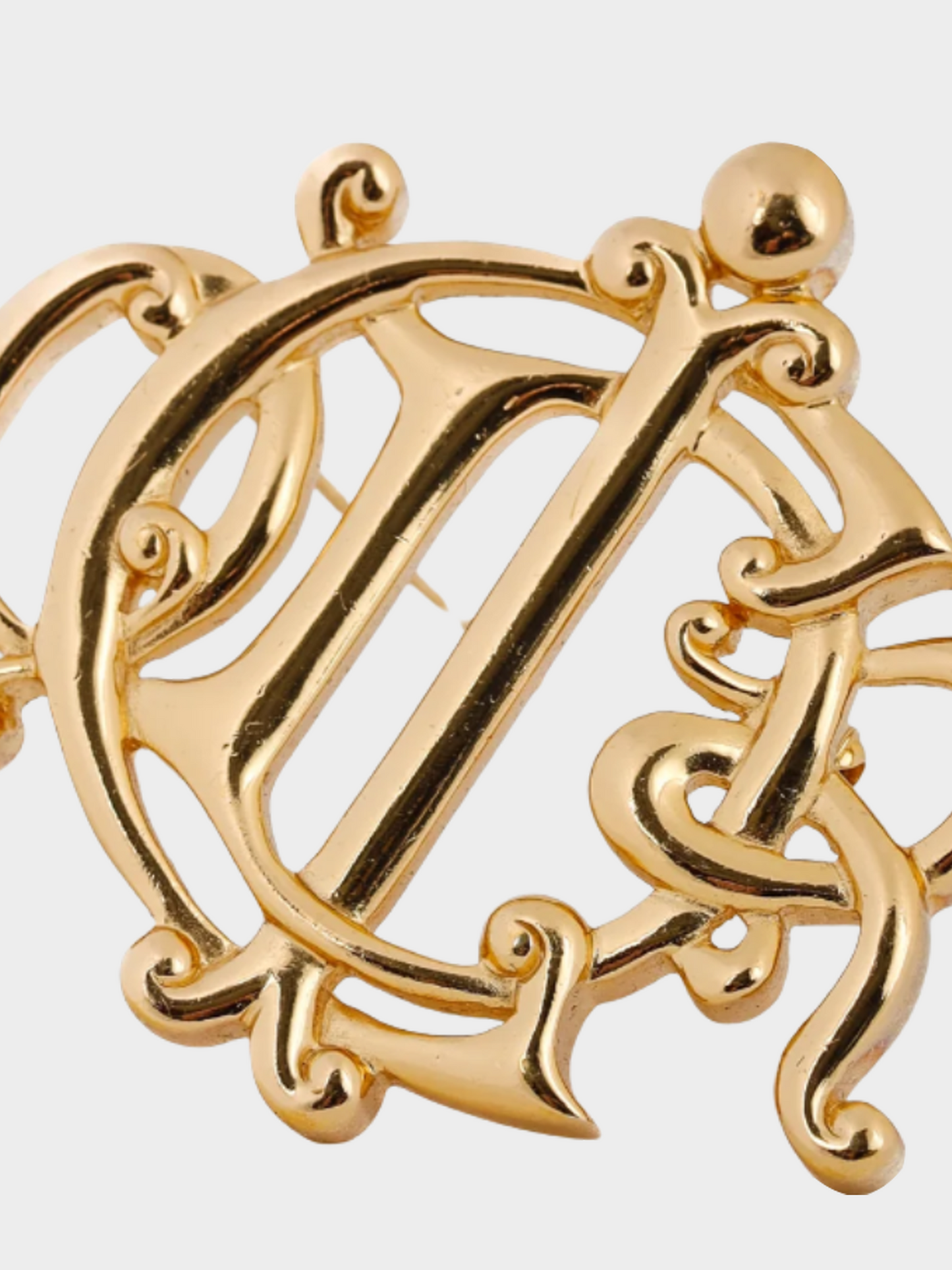 Christian Dior 1970s Gold-Tone Insignia Brooch