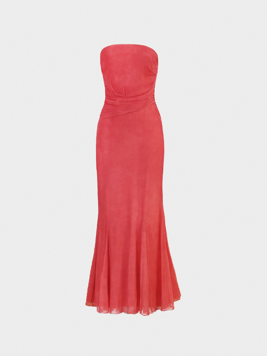Christian Dior Cruise 2007 Coral Pink Silk Gown