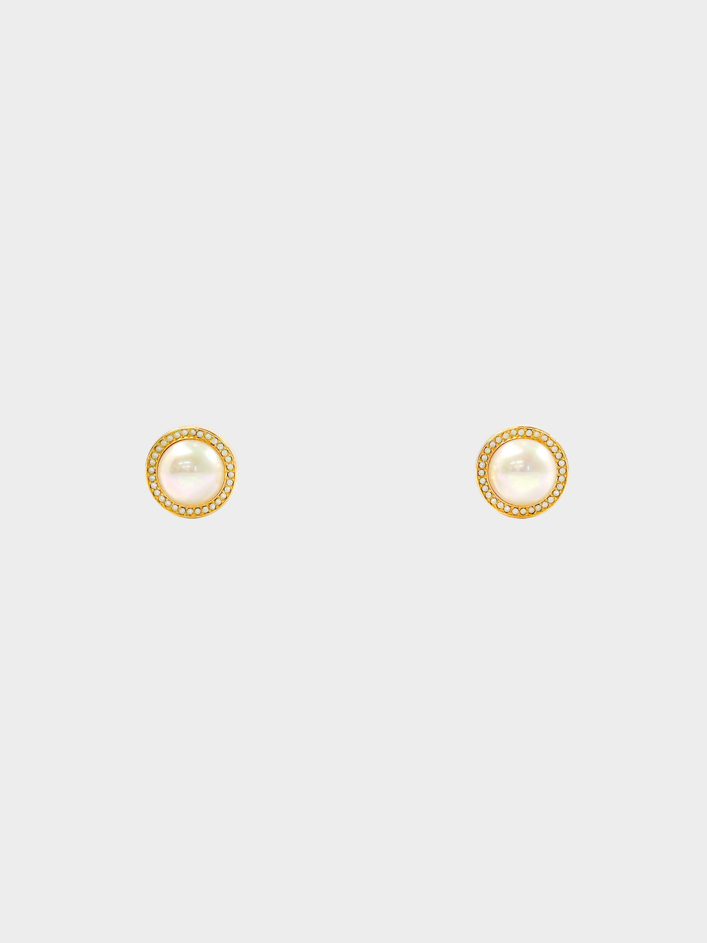 Christian Dior 1980s Gold Metal Pearl Earrings