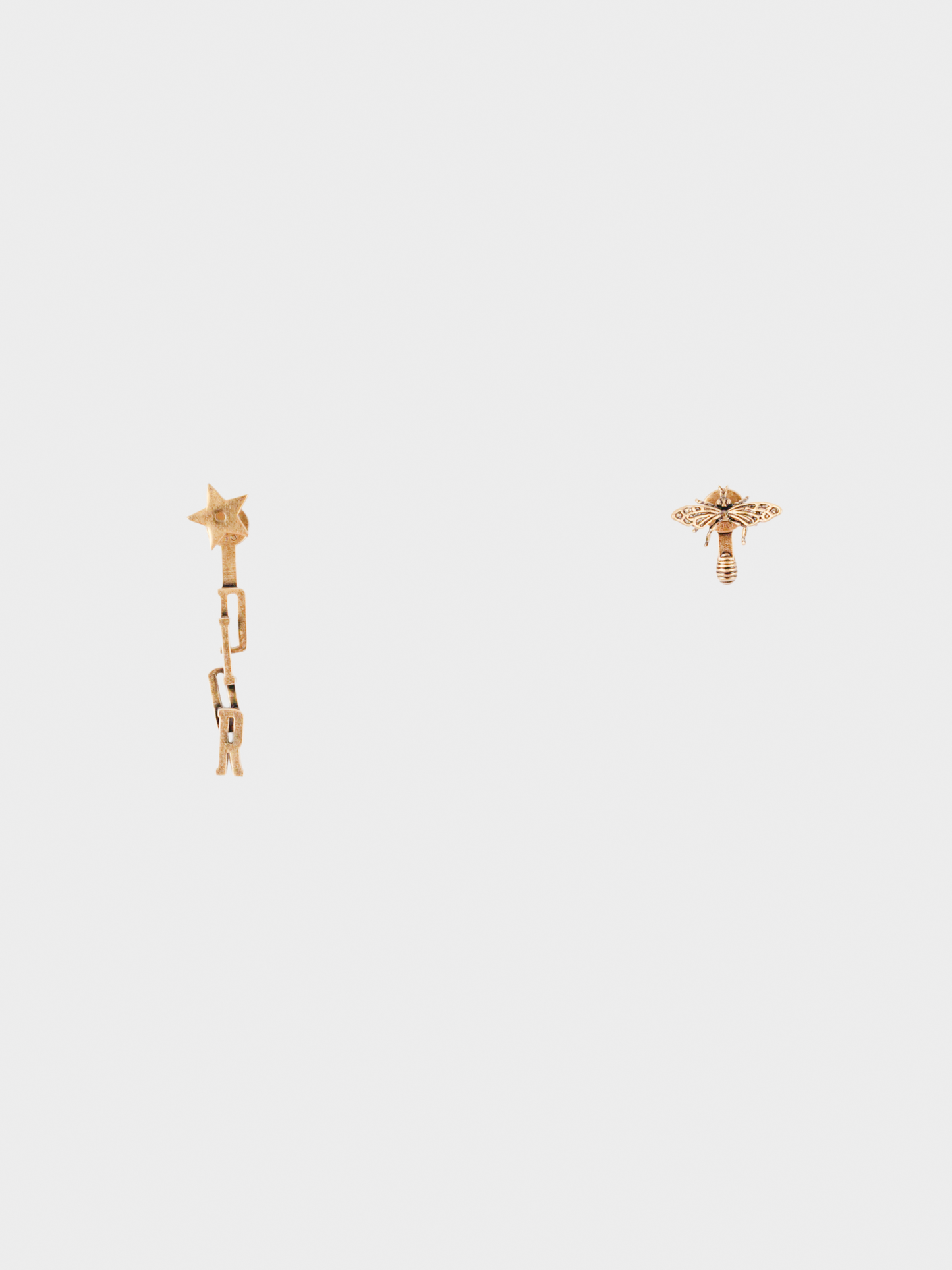 Christian Dior 2000s Dark Gold Spell Out and Bug Earrings