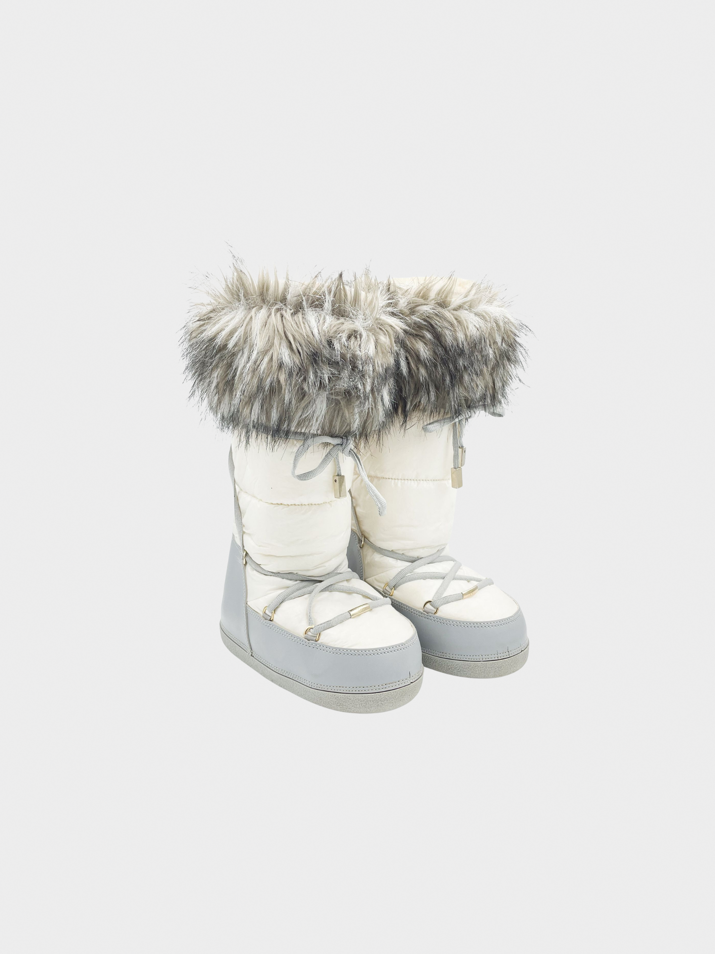 Christian Dior FW 2006 White Fur Trimmed Moon Boots