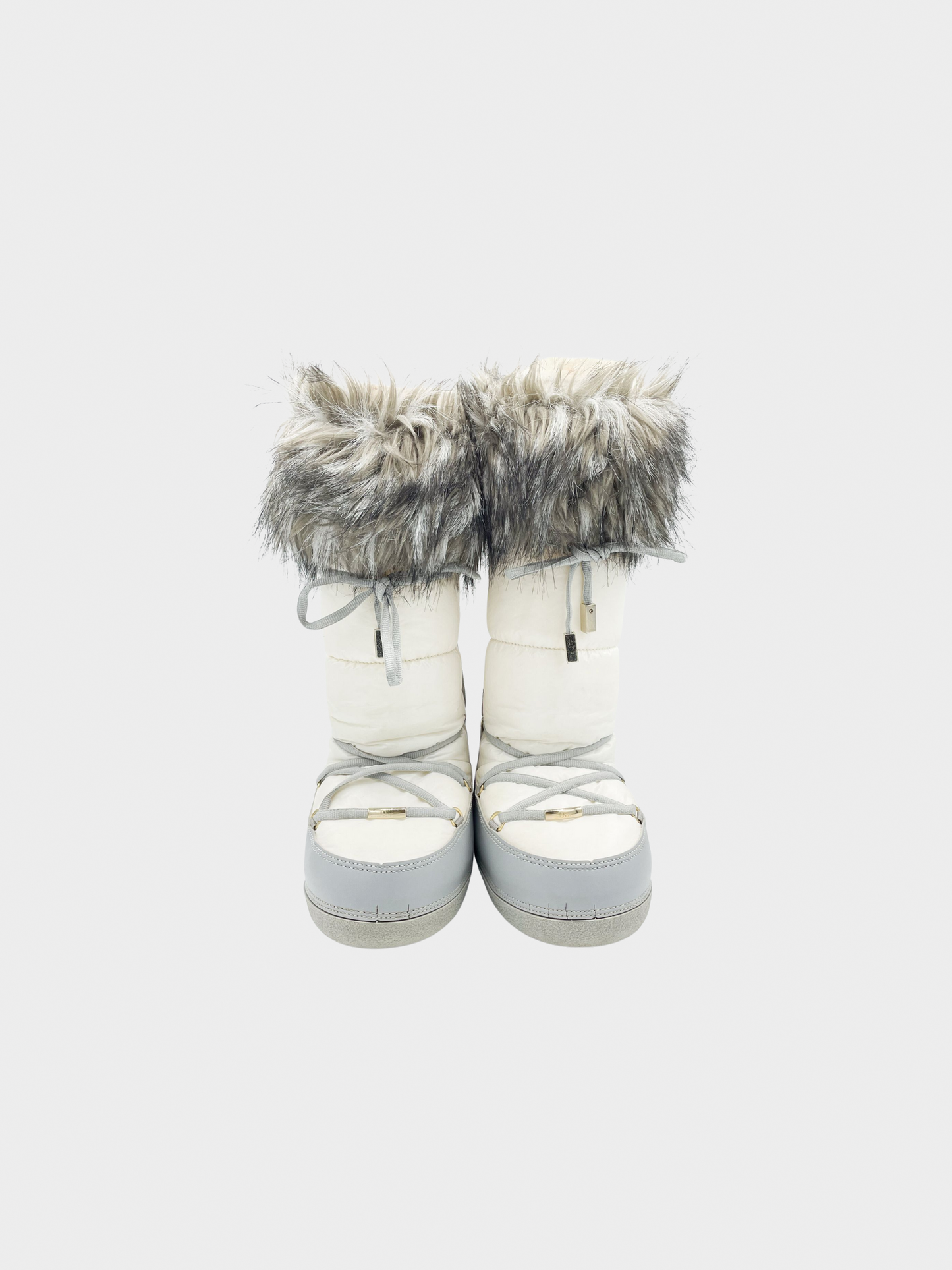 Christian Dior FW 2006 White Fur Trimmed Moon Boots