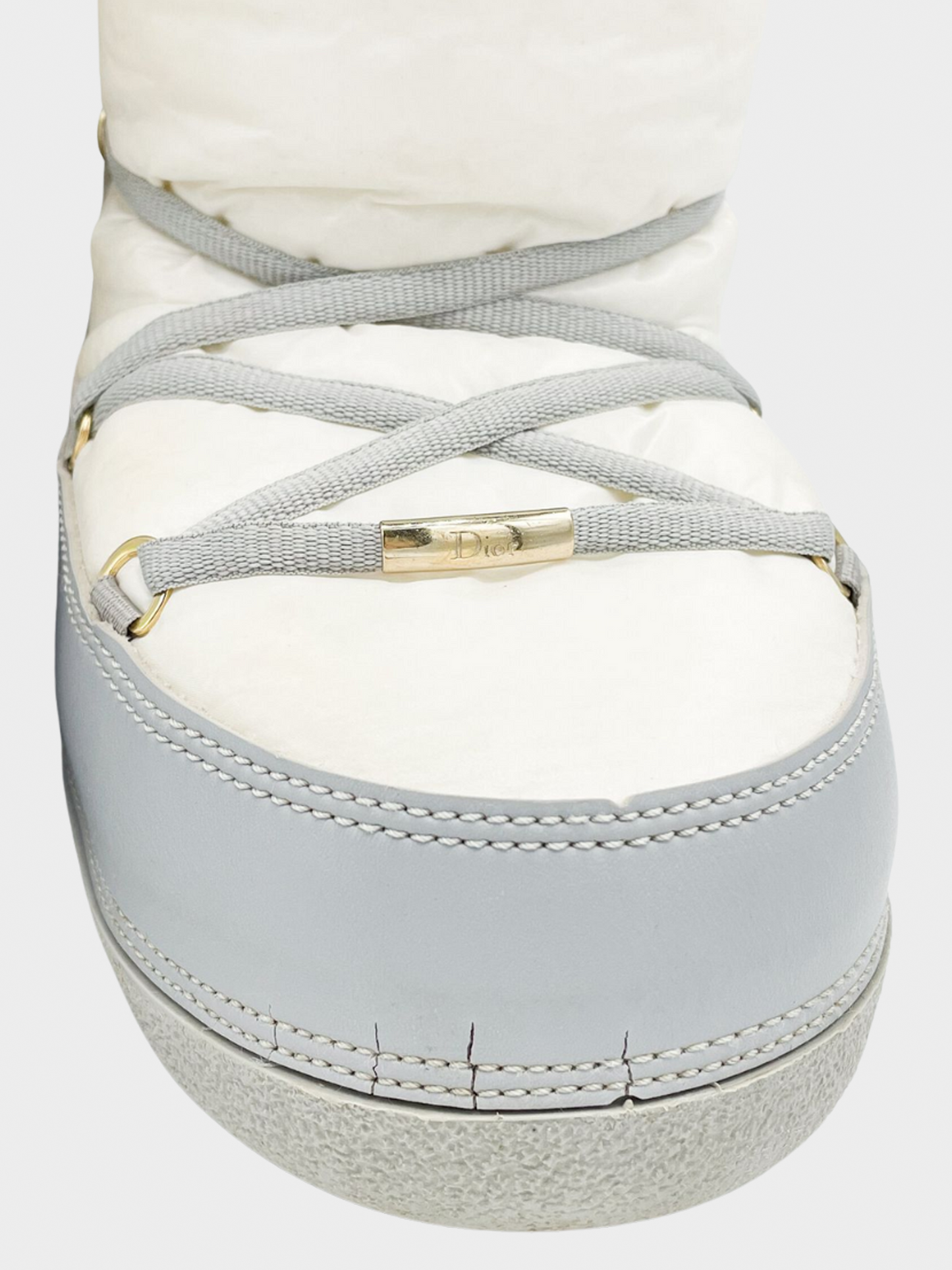 Christian Dior FW 2006 White Fur Trimmed Moon Boots