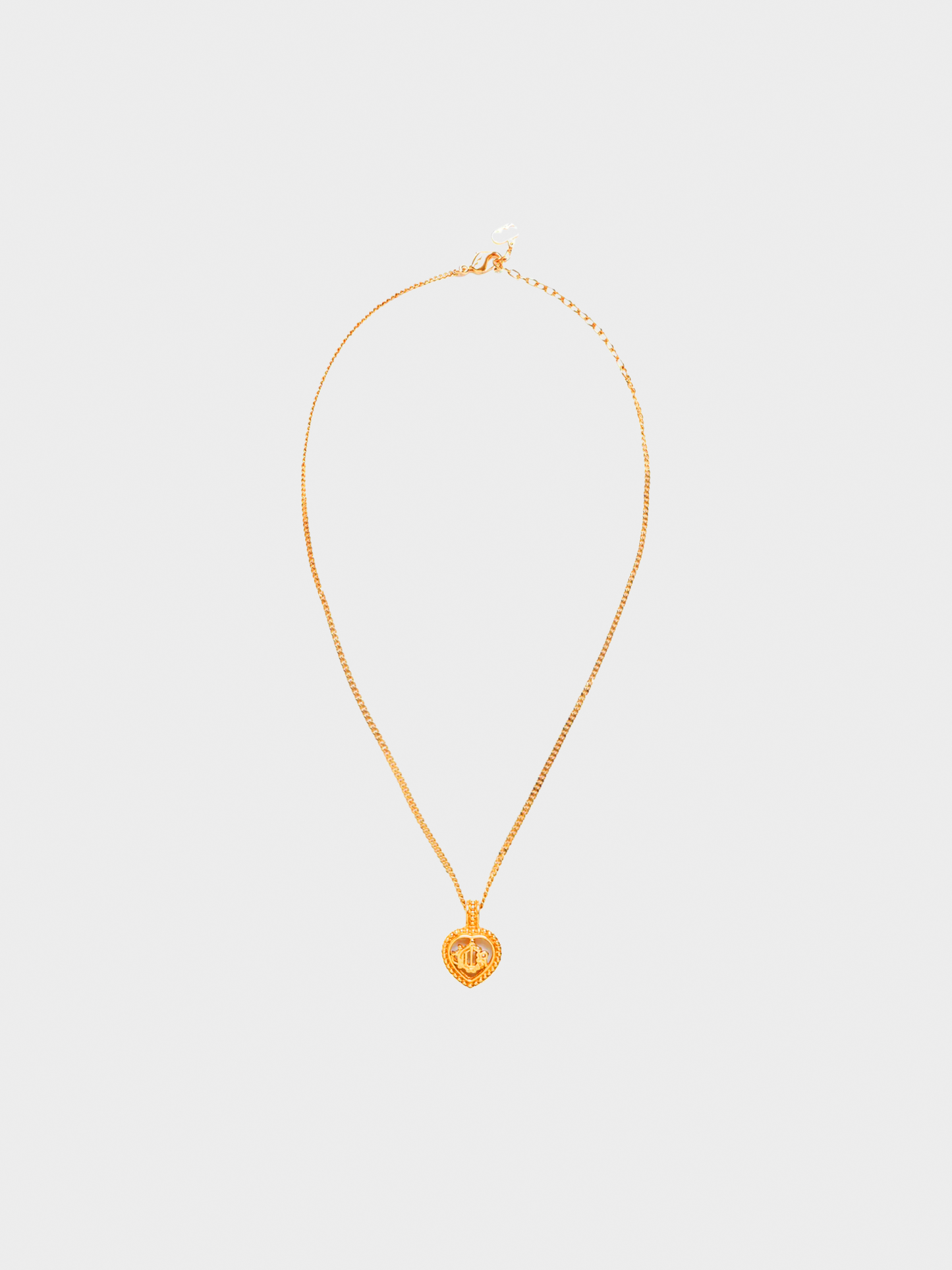 Christian Dior 1990s Gold Heart Pendant Necklace