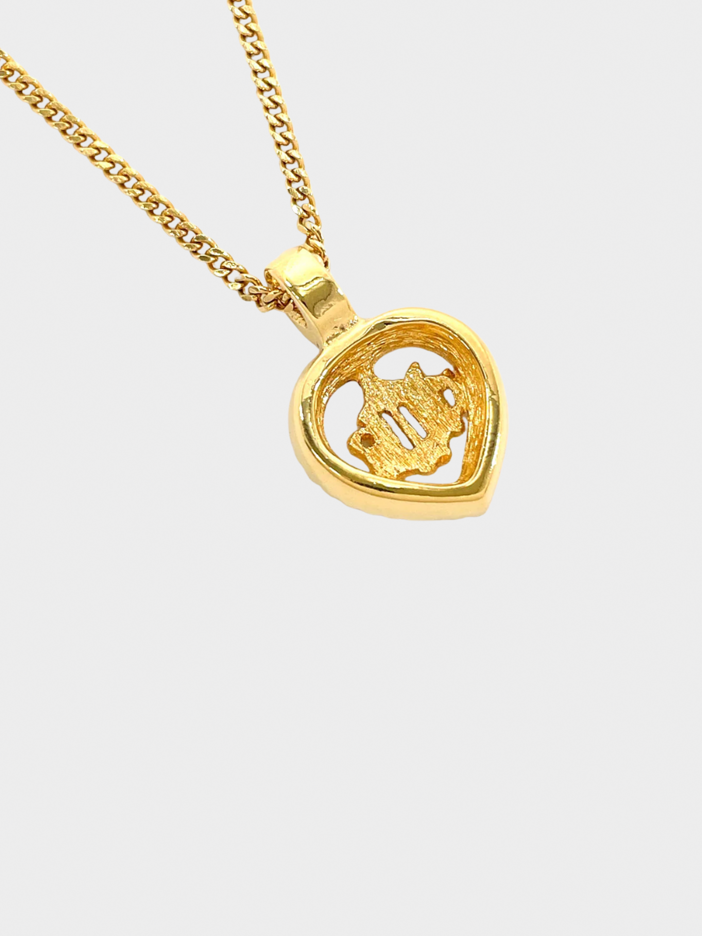 Christian Dior 1990s Gold Heart Pendant Necklace