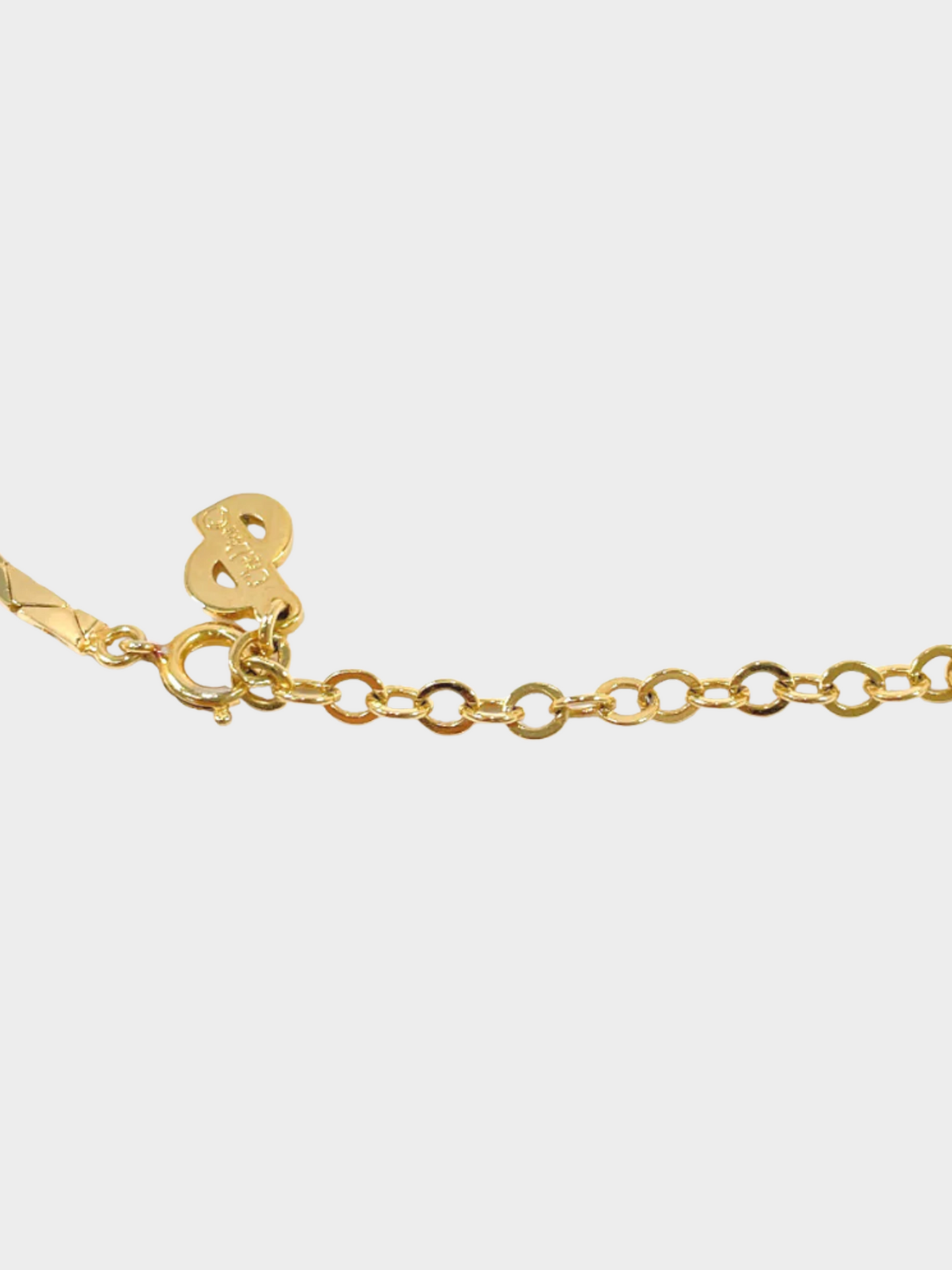 Christian Dior 1980s Gold Metal with Blue Stone Necklace