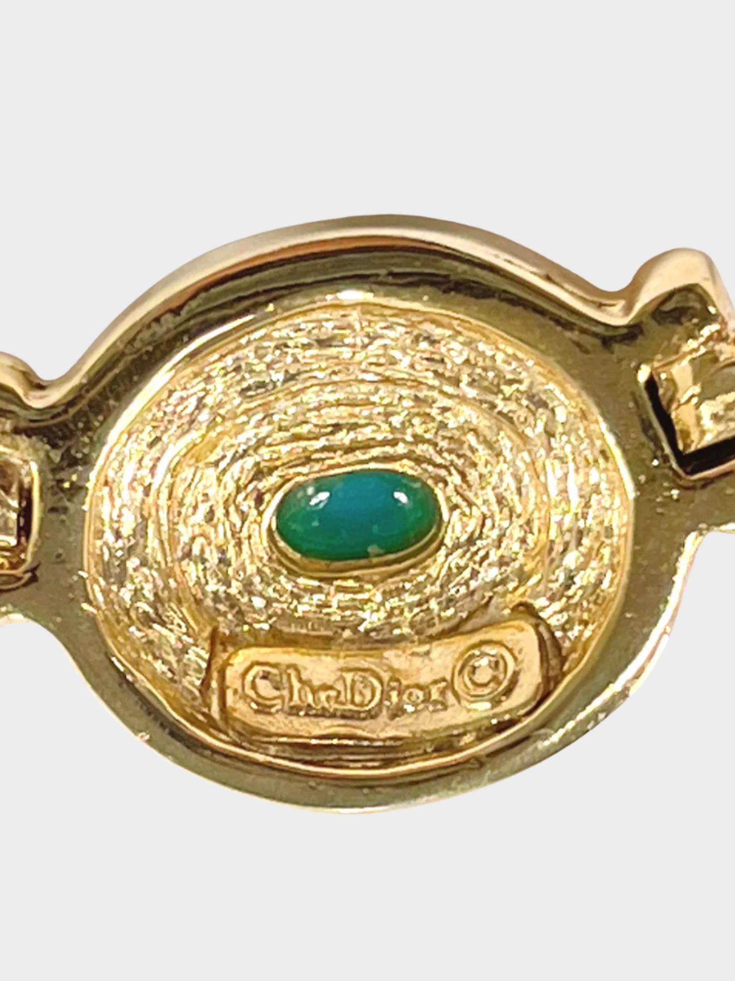 Christian Dior 1980s Gold Metal with Blue Stone Necklace