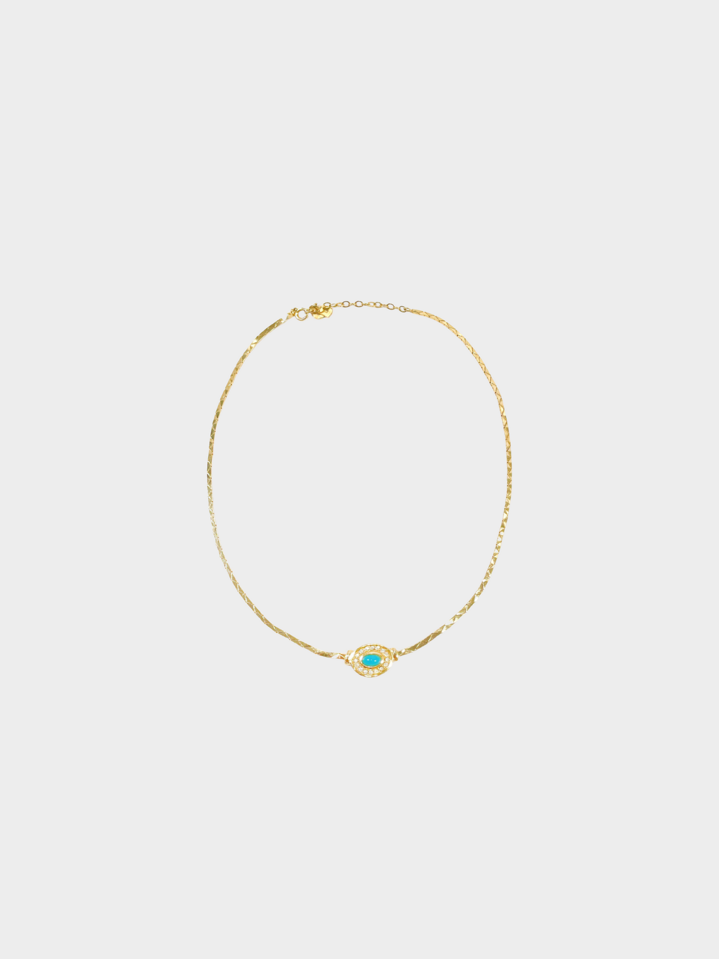 Christian Dior 1980s Gold Metal with Blue Stone Necklace