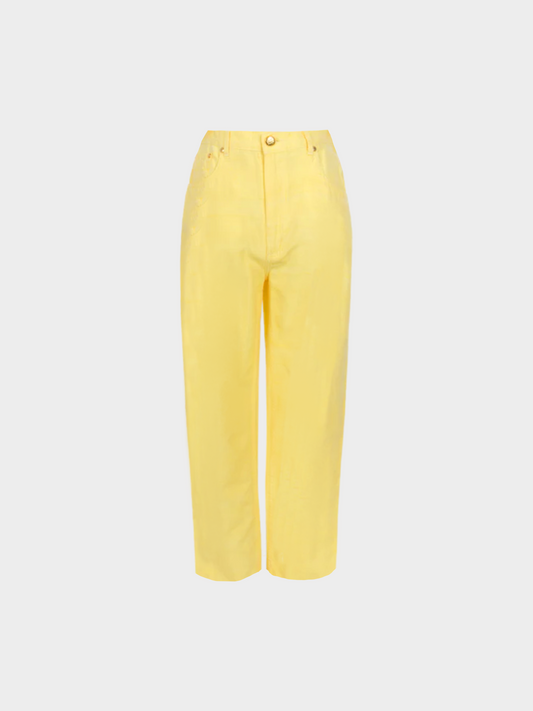 Christian Dior 1980s Yellow Silk trousers