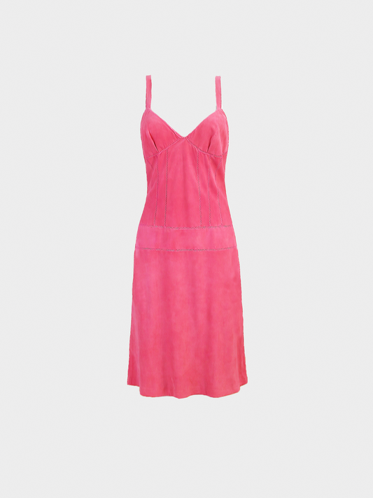Christian Dior 2000s Pink Suede Leather Dress