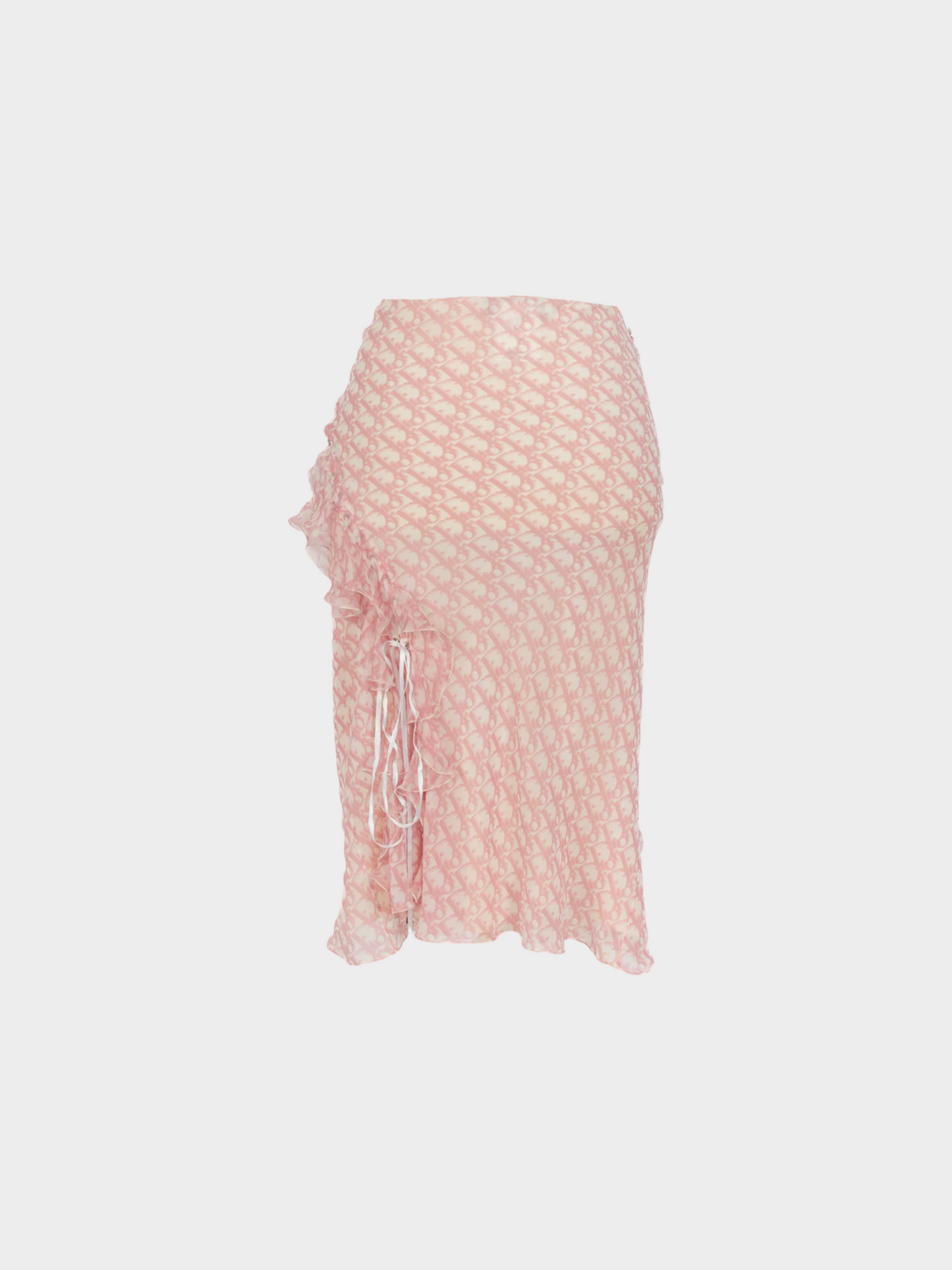Christian Dior by John Galliano SS 2004 Pink Monogram Midi Skirt