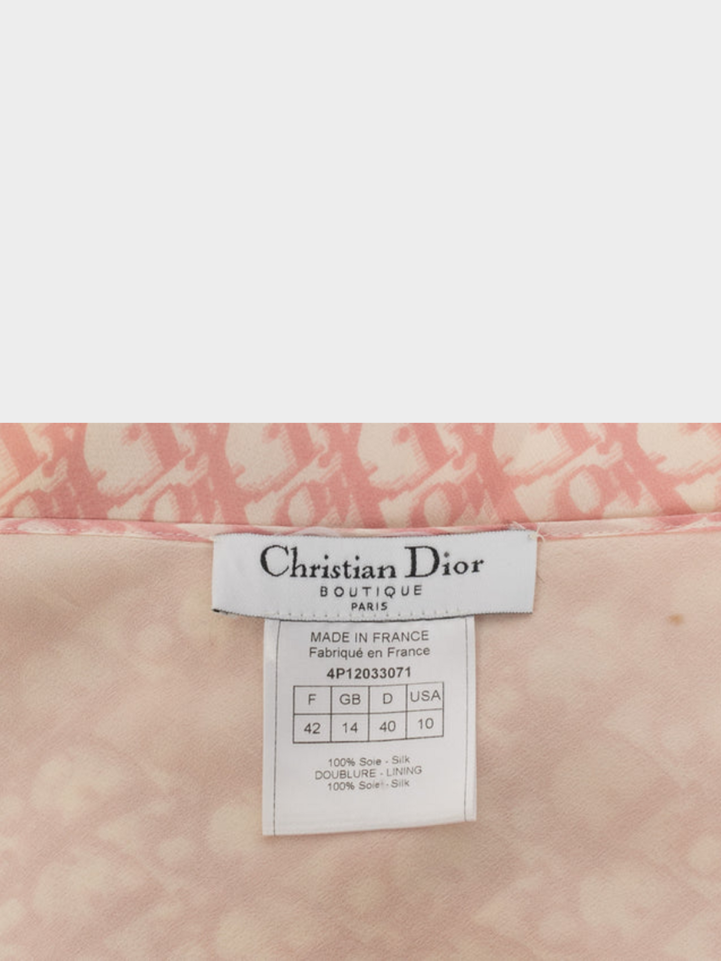Christian Dior by John Galliano SS 2004 Pink Silk Monogram Midi Skirt