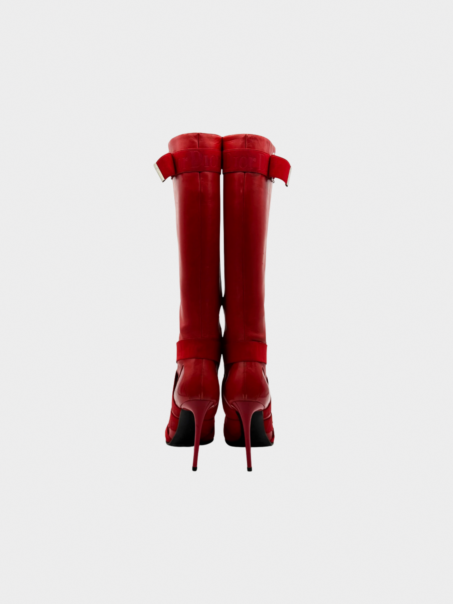 Christian Dior FW 2004 Red Strap Boots
