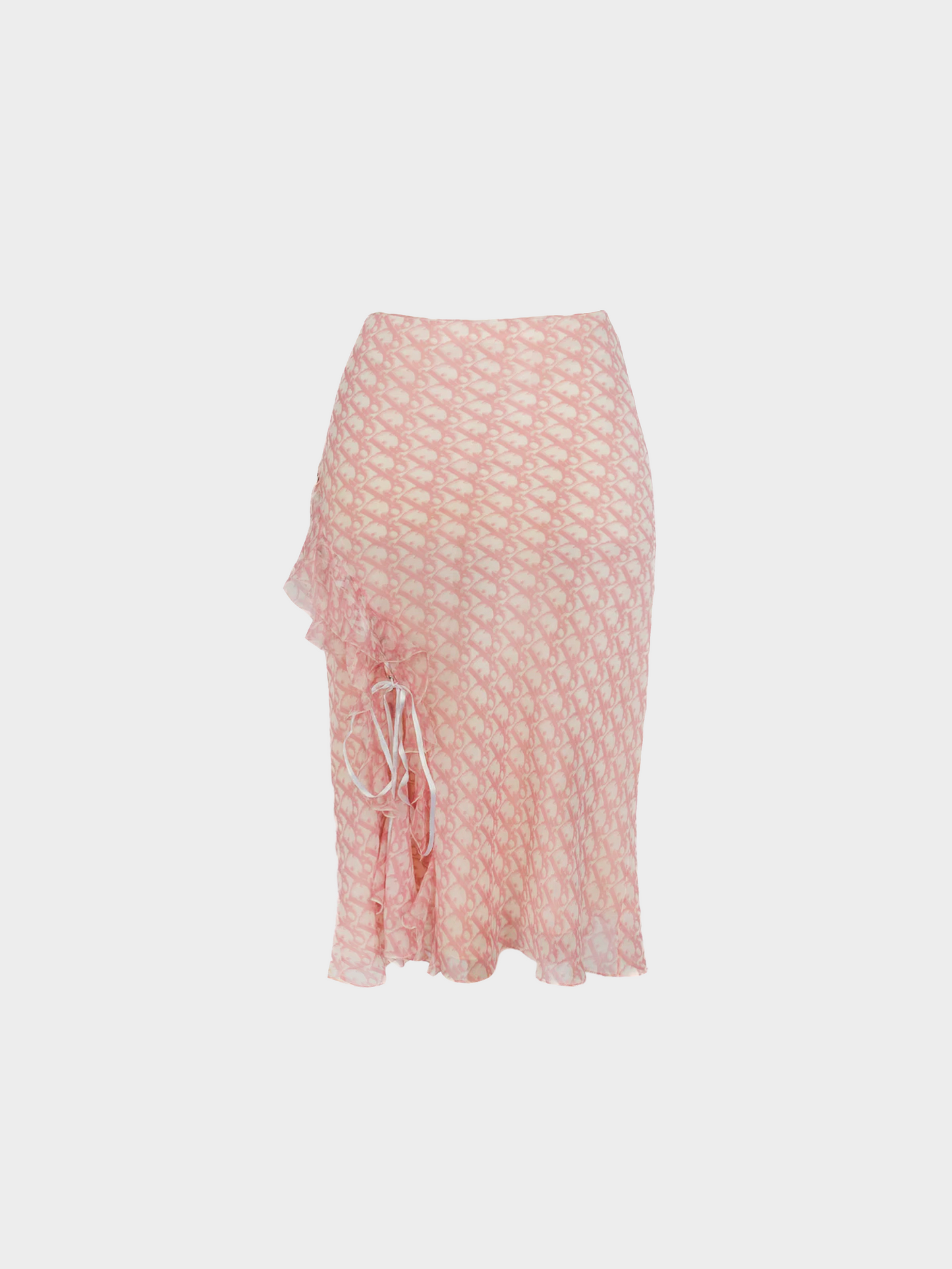 Christian Dior by John Galliano SS 2004 Pink Monogram Midi Skirt