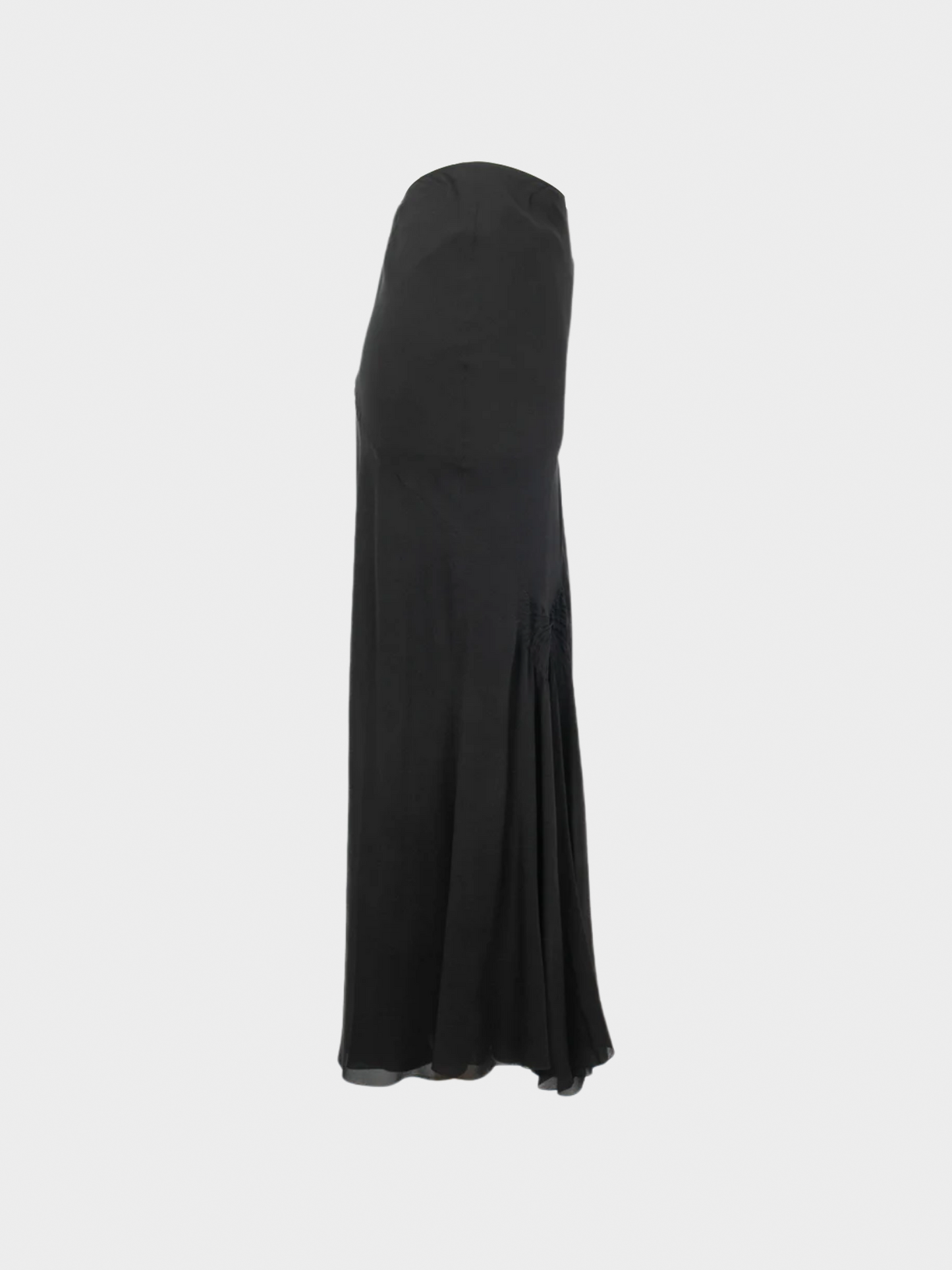 John Galliano 2005 Black Silk Maxi Skirt