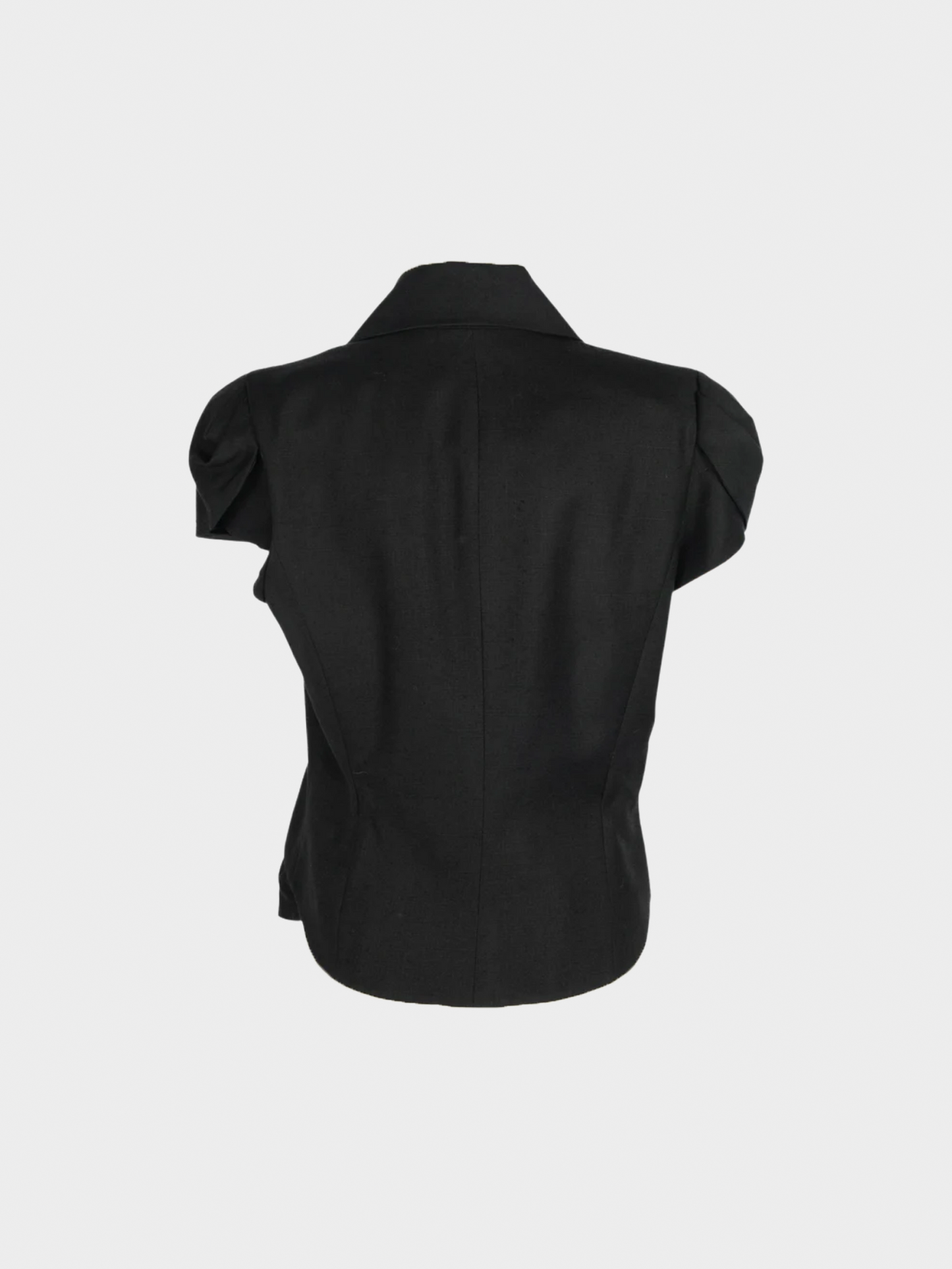 John Galliano 2000s Black Button Down Short Sleeve Jacket