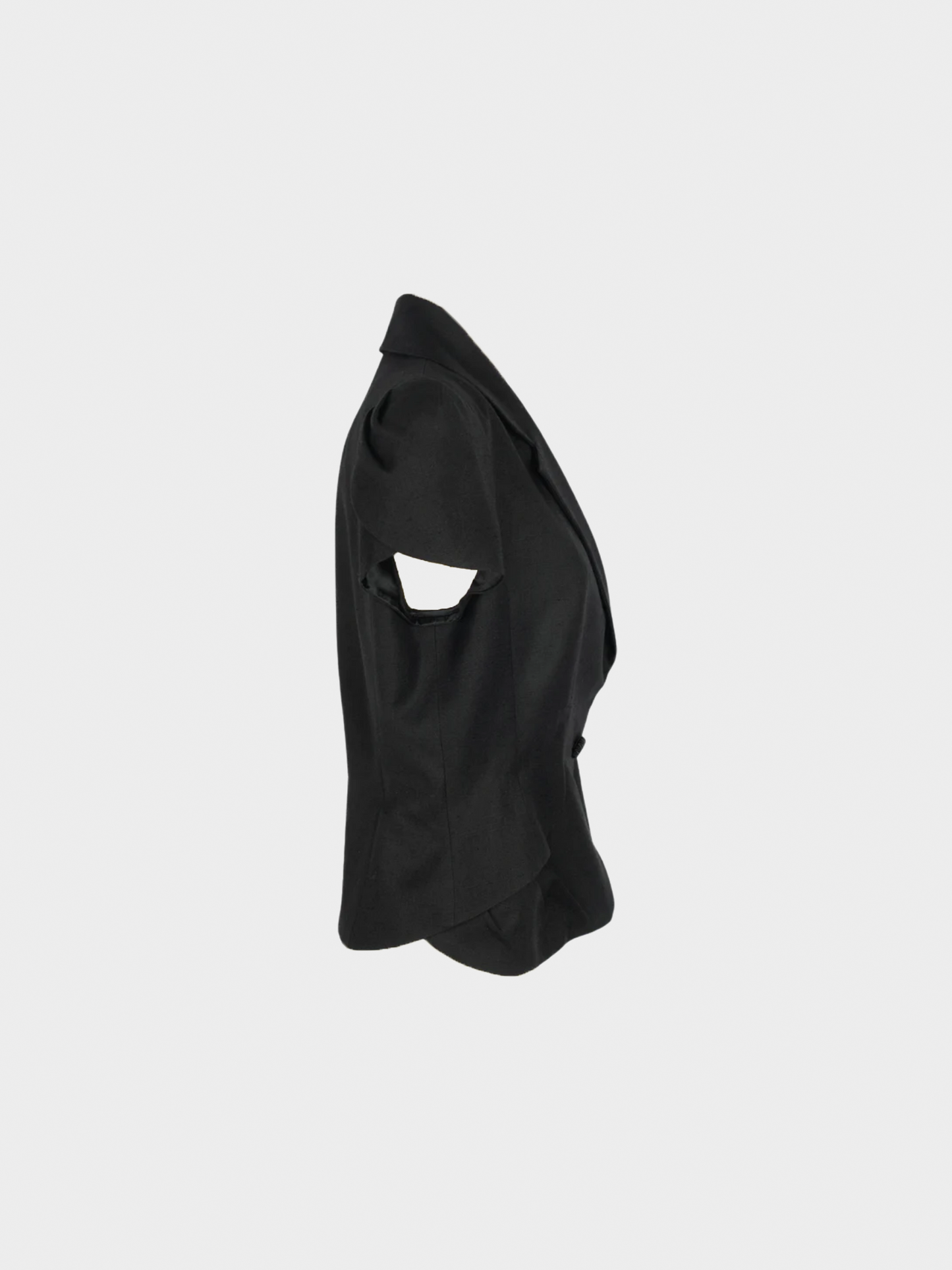 John Galliano 2000s Black Button Down Short Sleeve Jacket