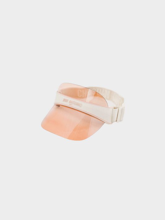 Christian Dior 2018 DiorClub V1U Matte Ivory Perspex & Cotton-Blend Jacquard Visor