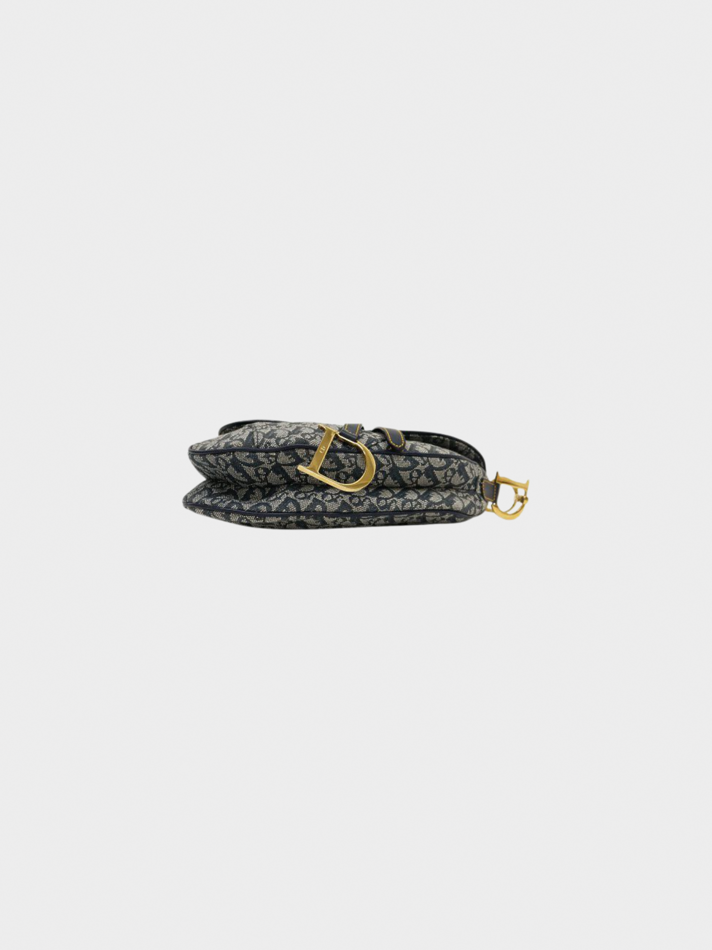 Christian Dior 2000s Navy Trotter Monogram Canvas Saddle Bag