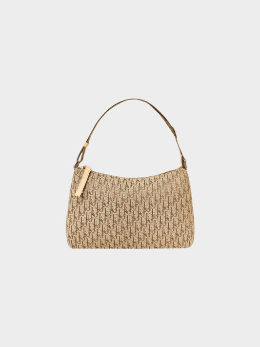 Christian Dior 2004 Brown Monogram Trotter Pattern One-Shoulder Bag