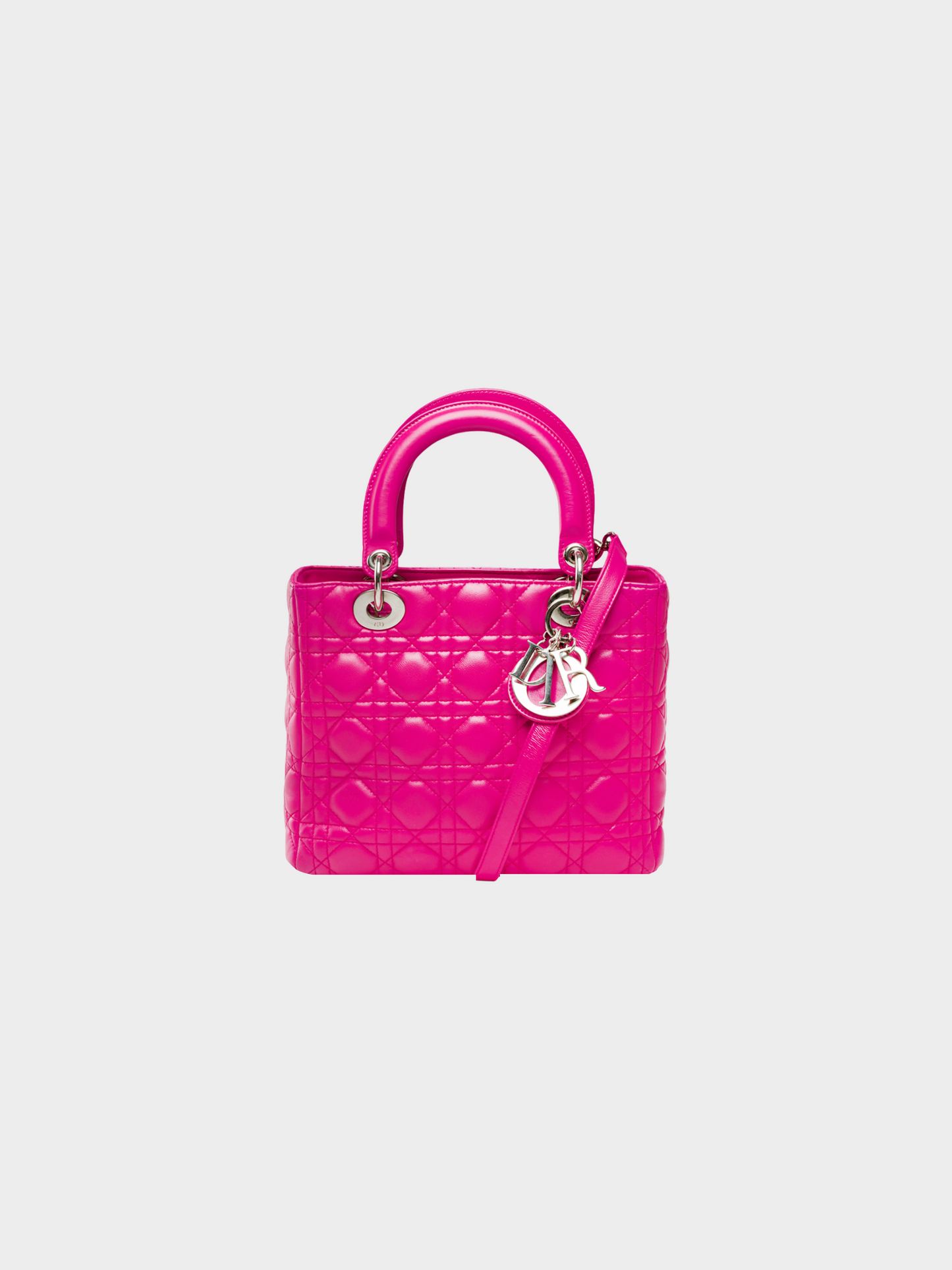 Christian Dior 2011 Bright Pink Medium Cannage Lady Dior Bag