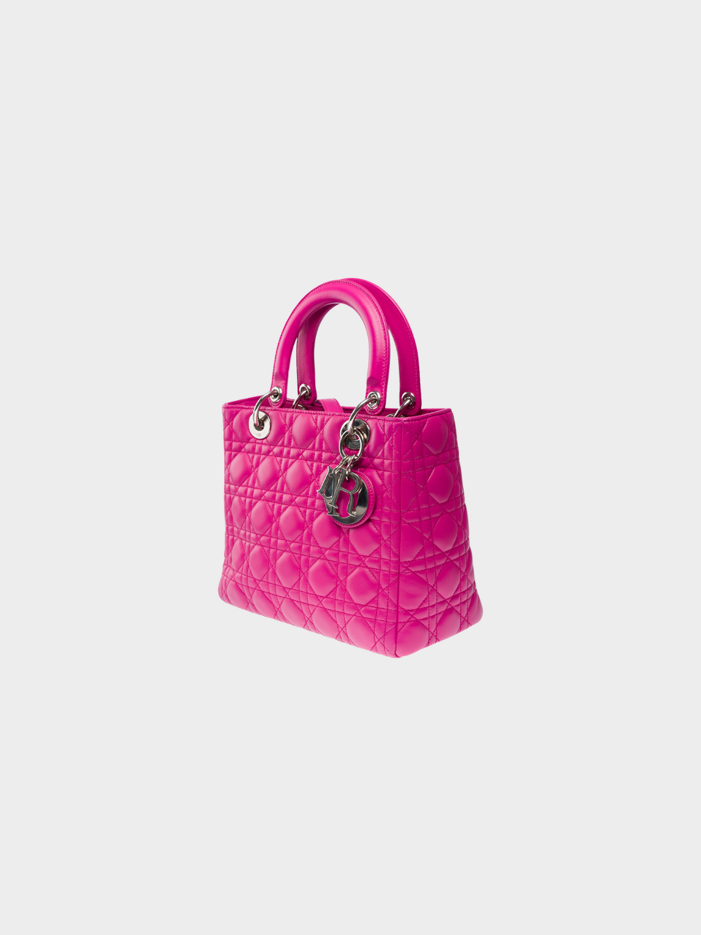 Christian Dior 2011 Bright Pink Medium Cannage Lady Dior Bag