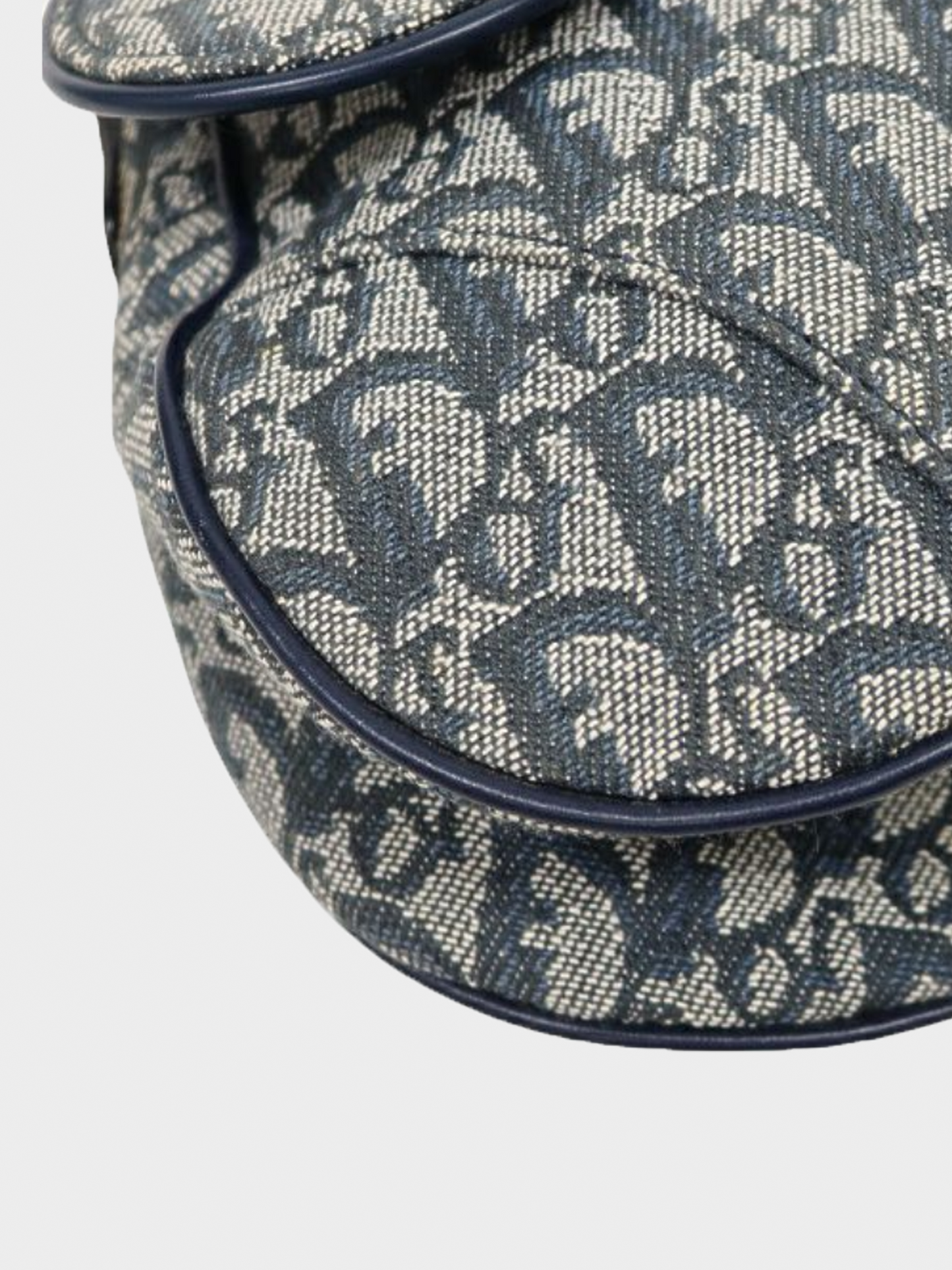 Christian Dior 2000s Navy Trotter Monogram Canvas Saddle Bag