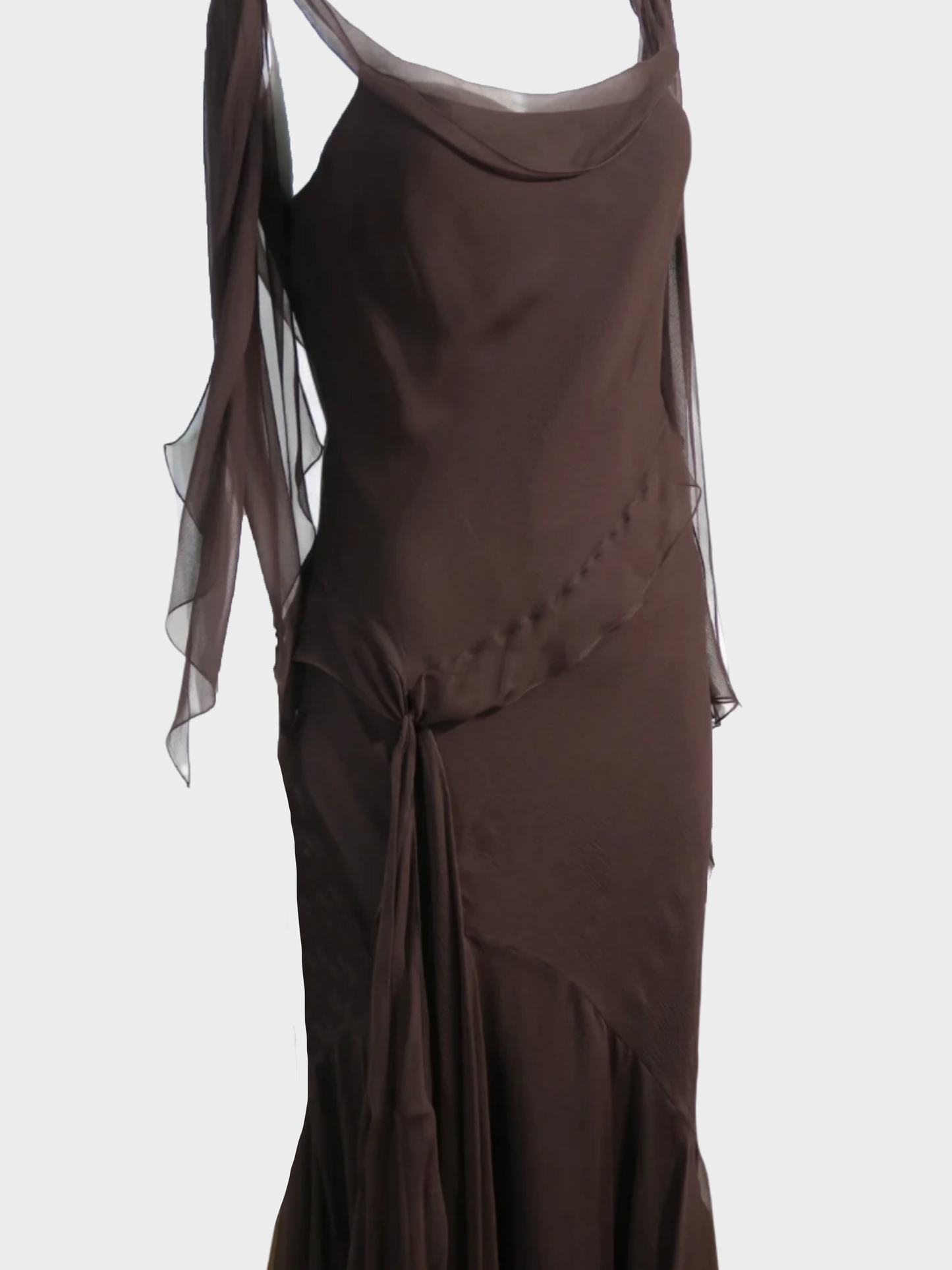 Christian Dior FW 2005 Brown Silk Dress
