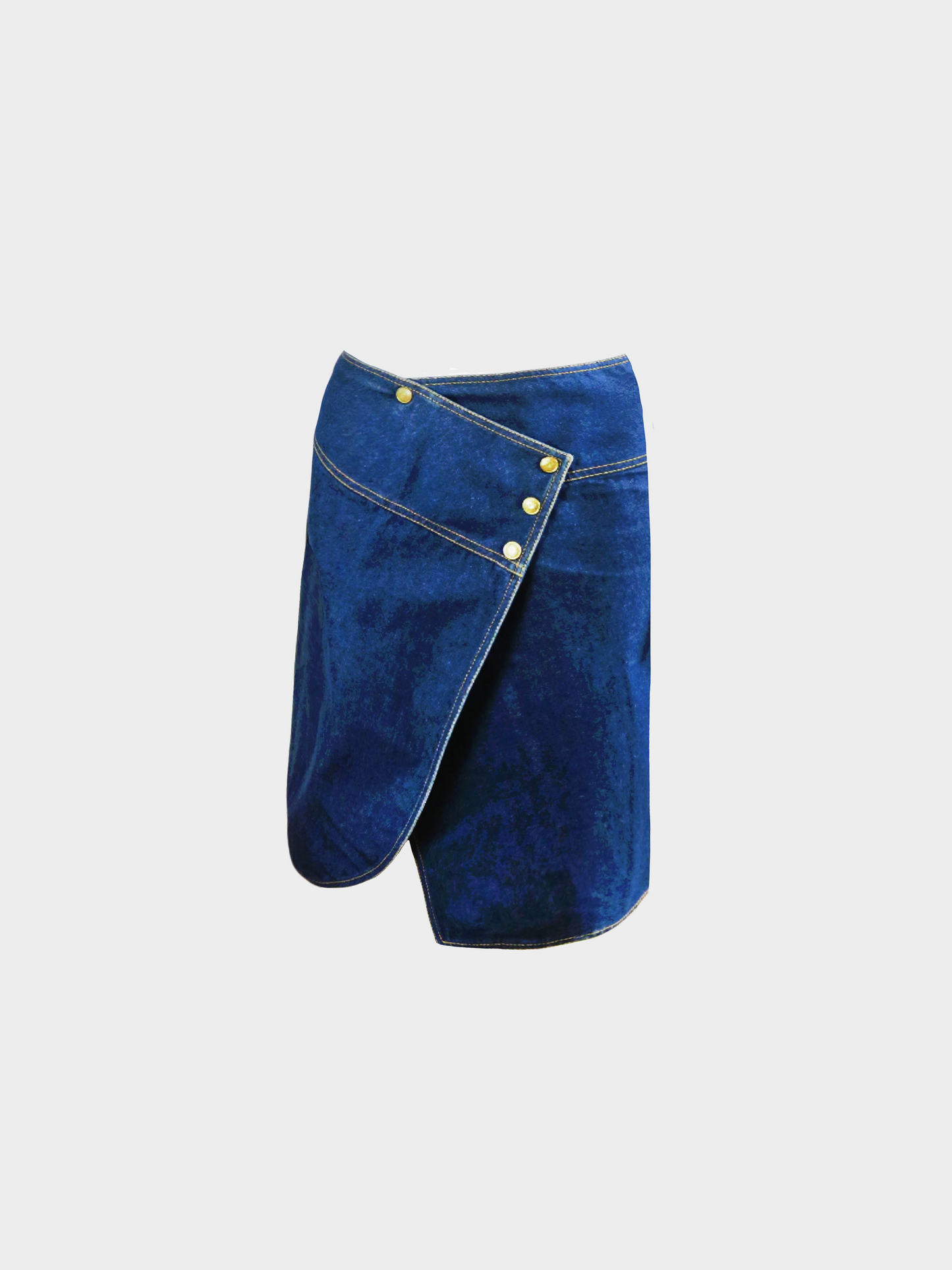 Christian Dior by John Galliano SS 2000 Blue Denim Vest Top and Midi Skirt Set