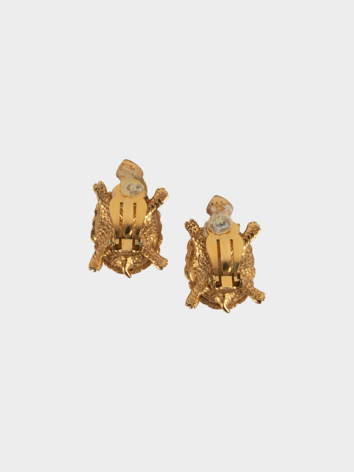 Christian Dior 1980s Gold Turtle Clip-on Earrings