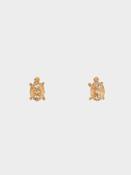 Christian Dior 1980s Gold Turtle Clip-on Earrings